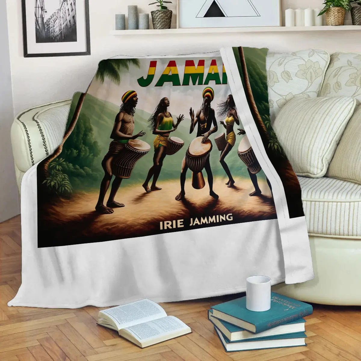 Stylish3Tees.com Jamaica IRIE Jamming Premium Throw Blanket