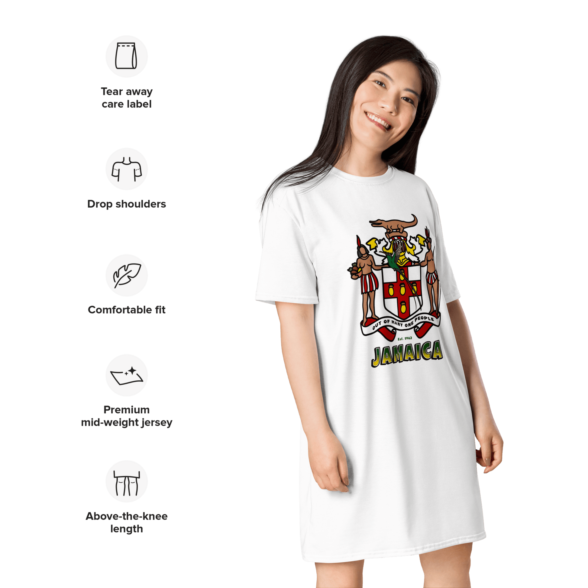 Stylish3Tees.com Jamaica Out Of Many One People T-shirt dress
