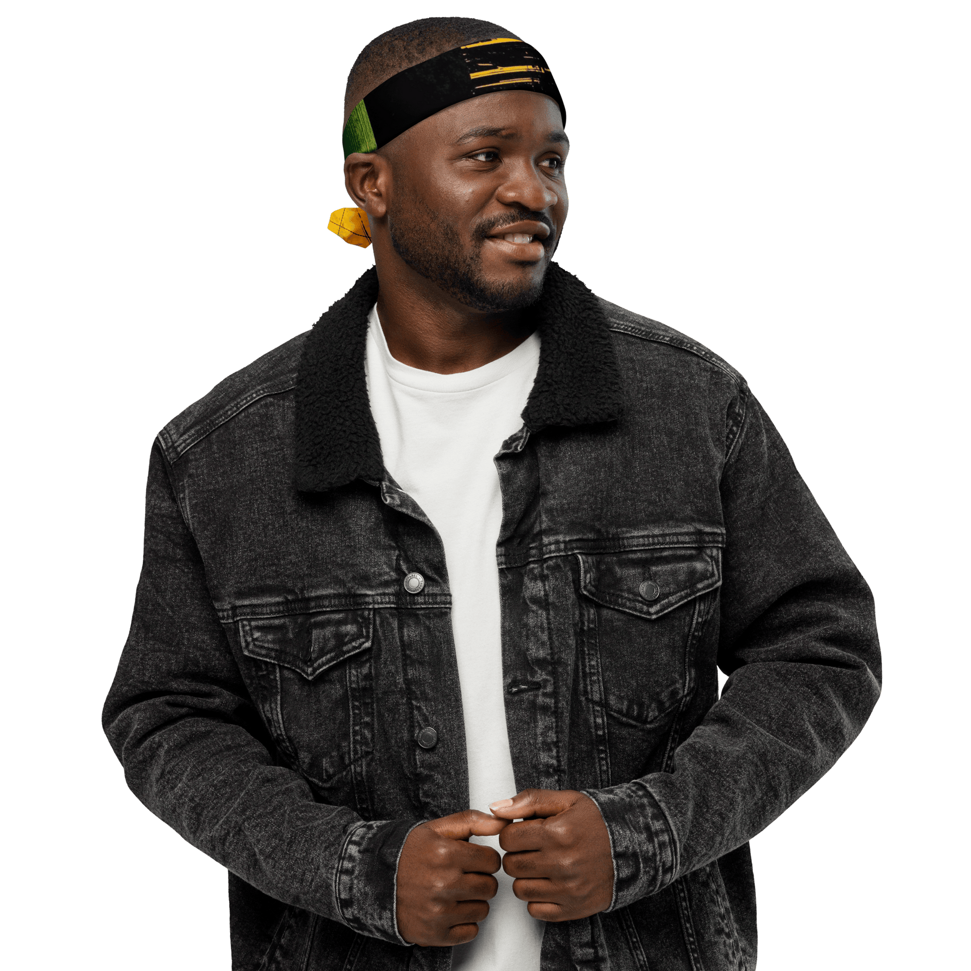 Stylish3Tees.com M Bold Geometry (Green, Gold & Black) All-over print bandana