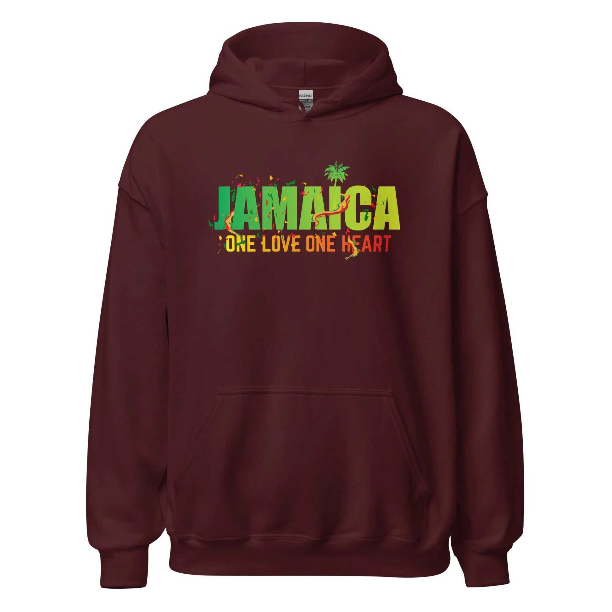 STYLISH3TEES.COM Maroon / M One Love One Heart Unisex Hoodie