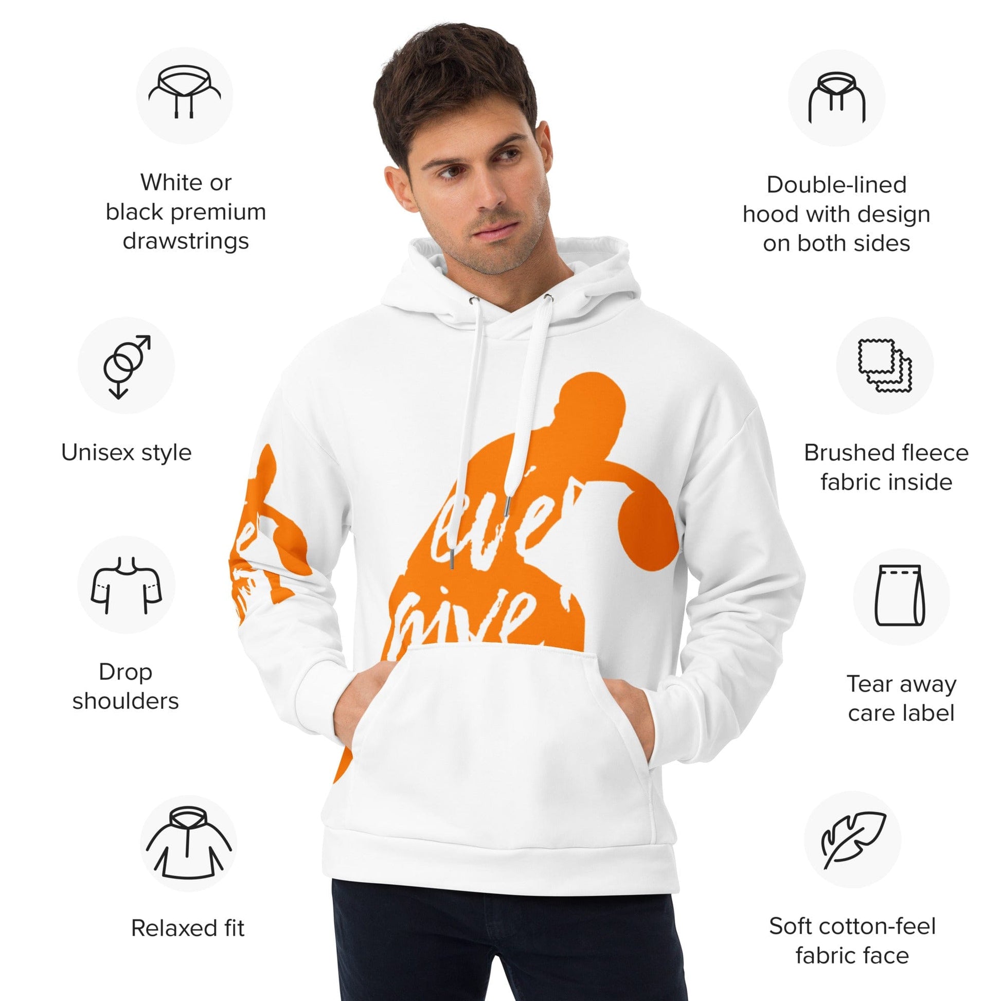 Stylish3Tees.com Never Give Up Unisex Hoodie