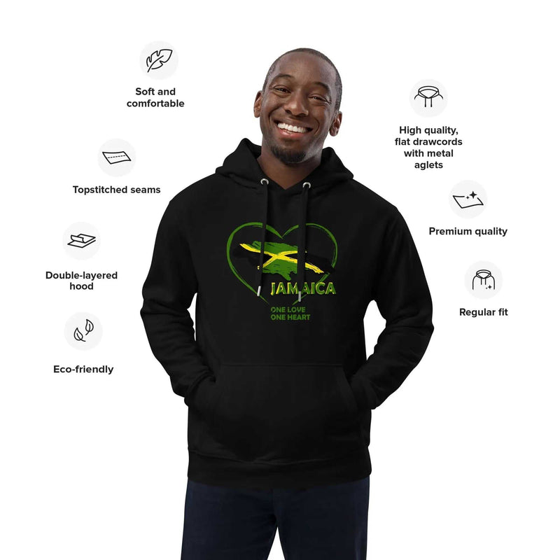 Stylish3Tees.com One Love One Heart Premium eco hoodie