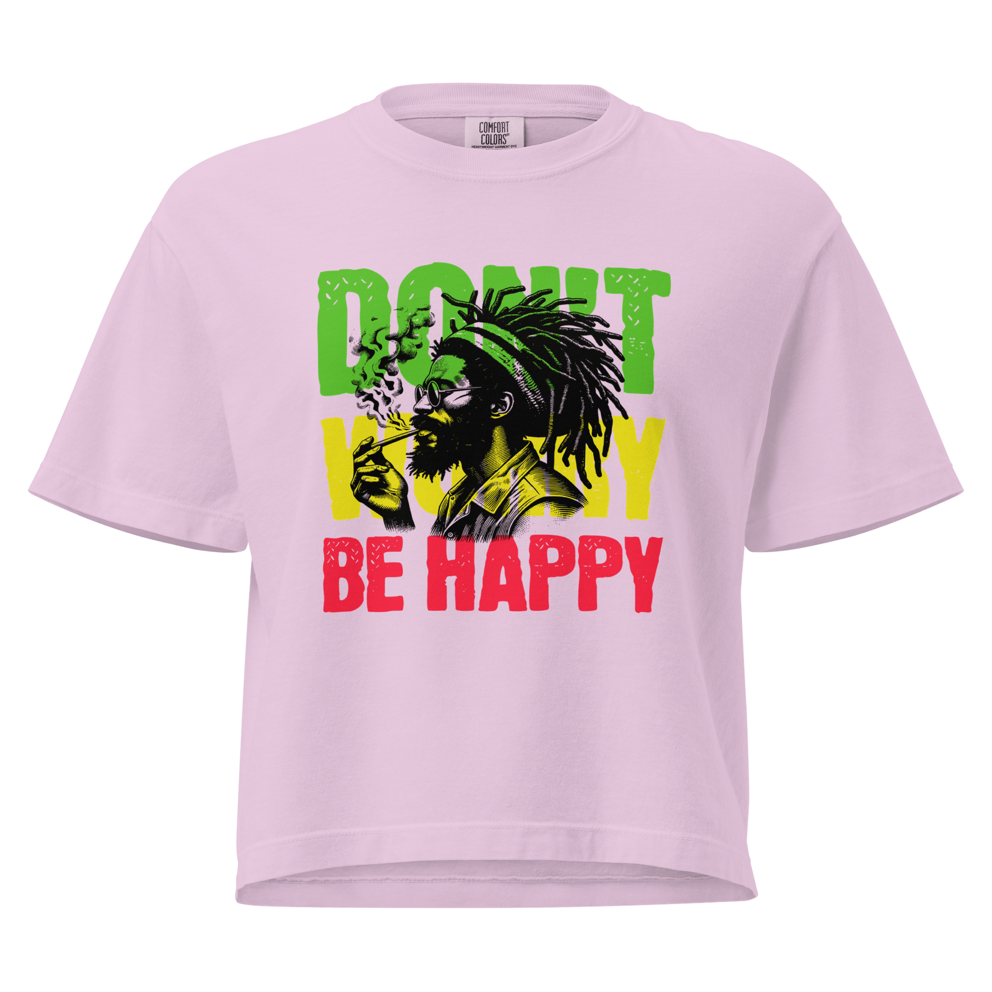 Stylish3Tees.com Orchid / S Don't Worry, Be Happy Women’s heavyweight boxy tee