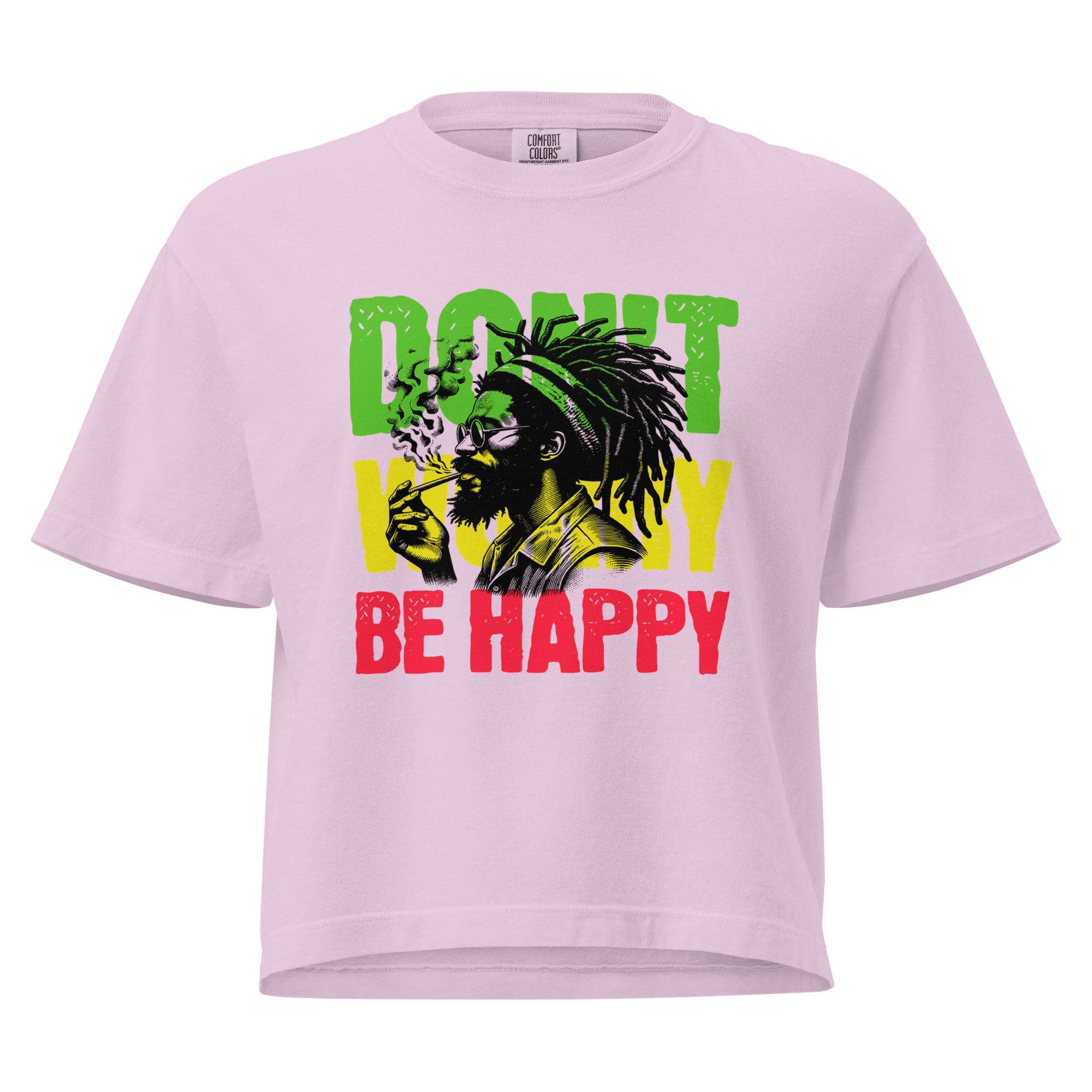 Stylish3Tees.com Orchid / S Don't Worry, Be Happy Women’s heavyweight boxy tee