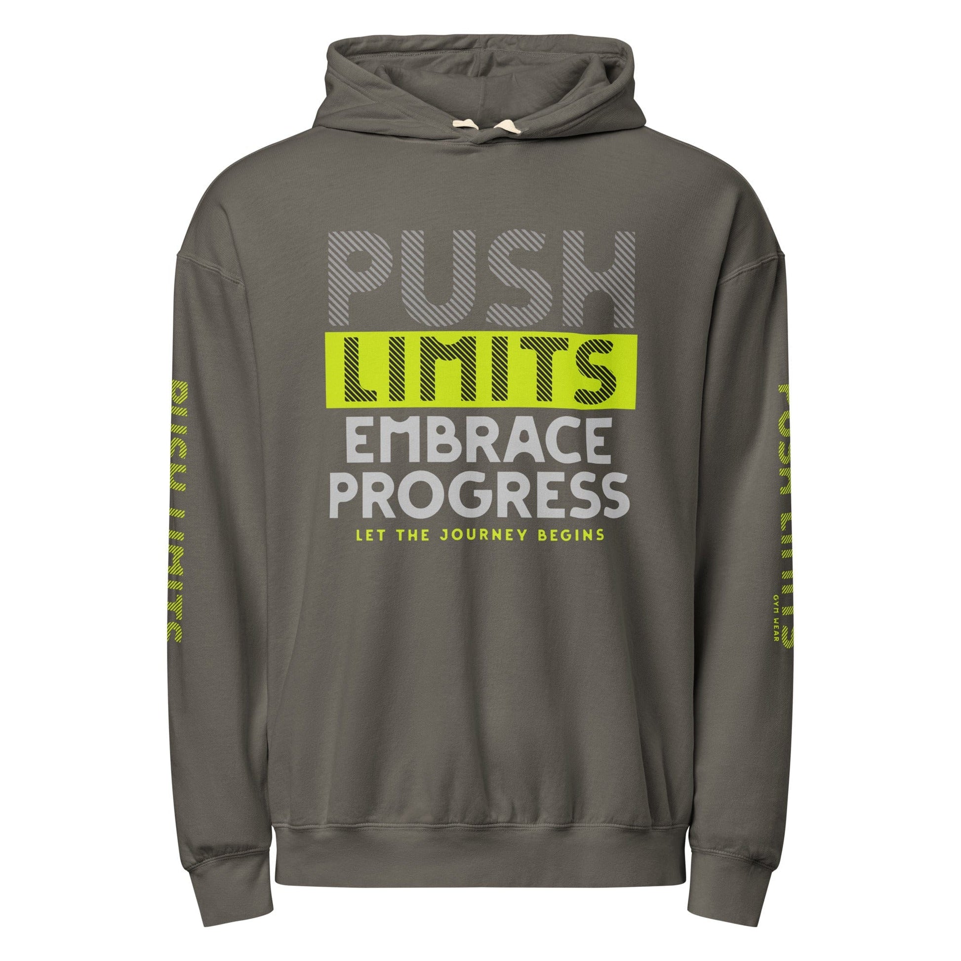 Stylish3Tees.com Pepper / S Push Limits Embrace Progress Unisex garment-dyed lightweight hoodie