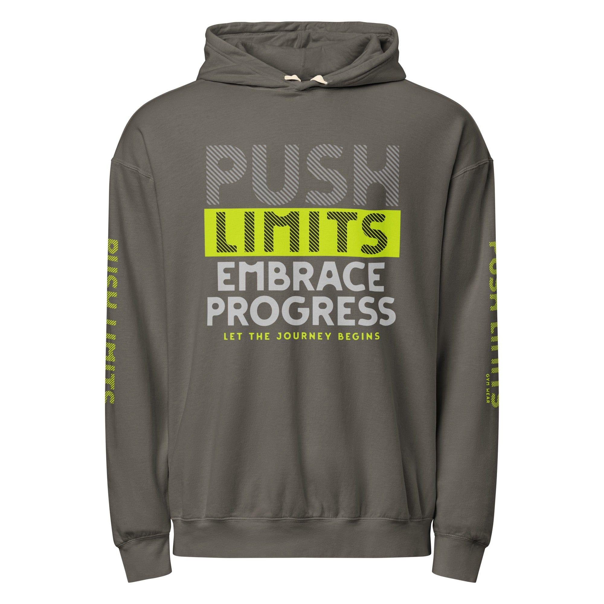 Stylish3Tees.com Pepper / S Push Limits Embrace Progress Unisex garment-dyed lightweight hoodie