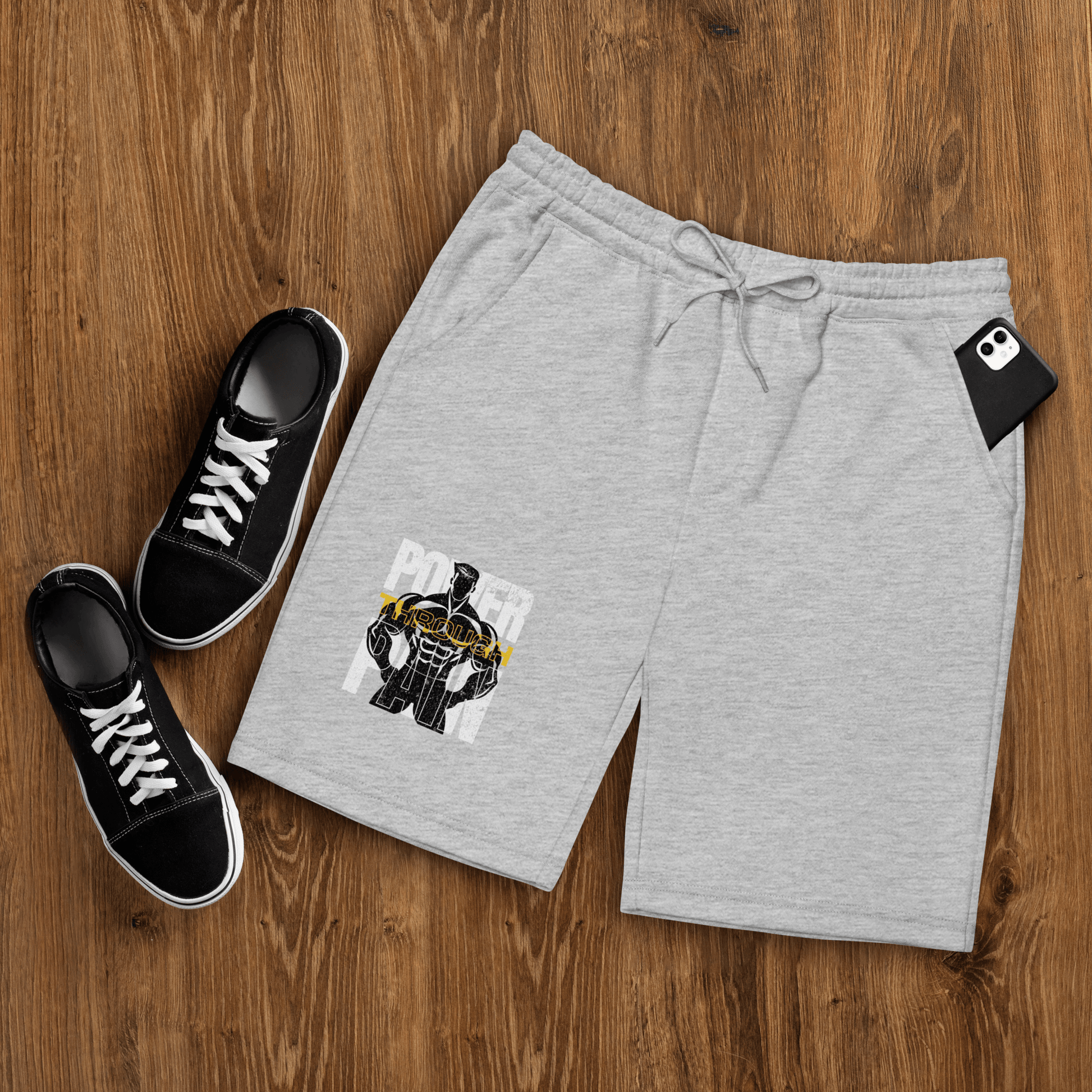 Stylish3Tees.com Power Through Pain Men's fleece shorts