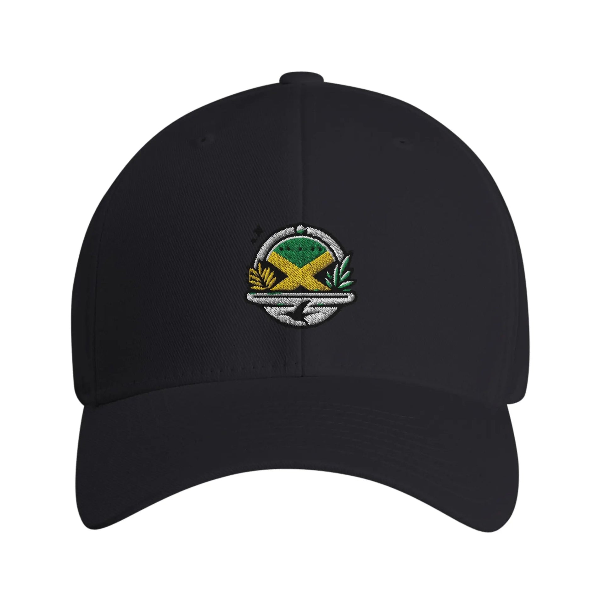 Stylish3Tees.com Print Material Black Jamaica Luxury Fitted Baseball Cap | Flexfit 6277