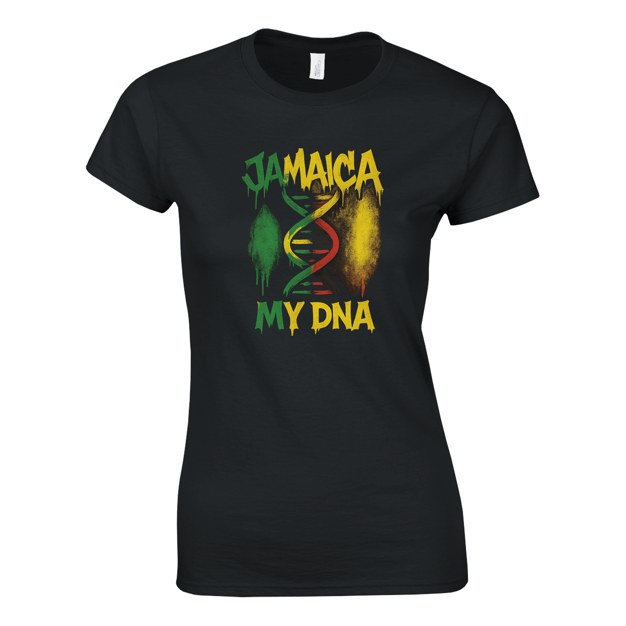 Stylish3Tees.com Print Material Black / S Jamaica My DNA SR1 Classic Womens Crewneck T-shirt | Gildan® 64000L