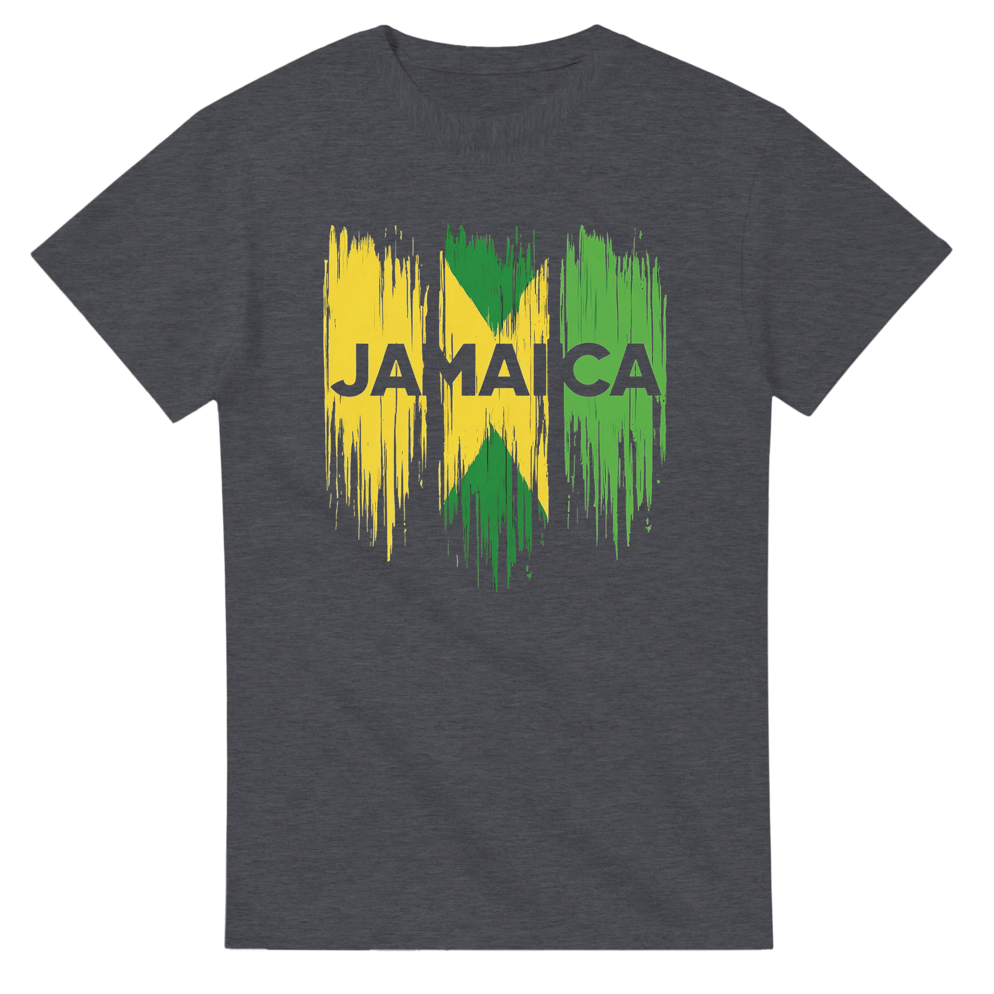 Stylish3Tees.com Print Material Dark Heather / S Raw Unfiltered Jamaica Heavyweight Unisex Crewneck T-shirt