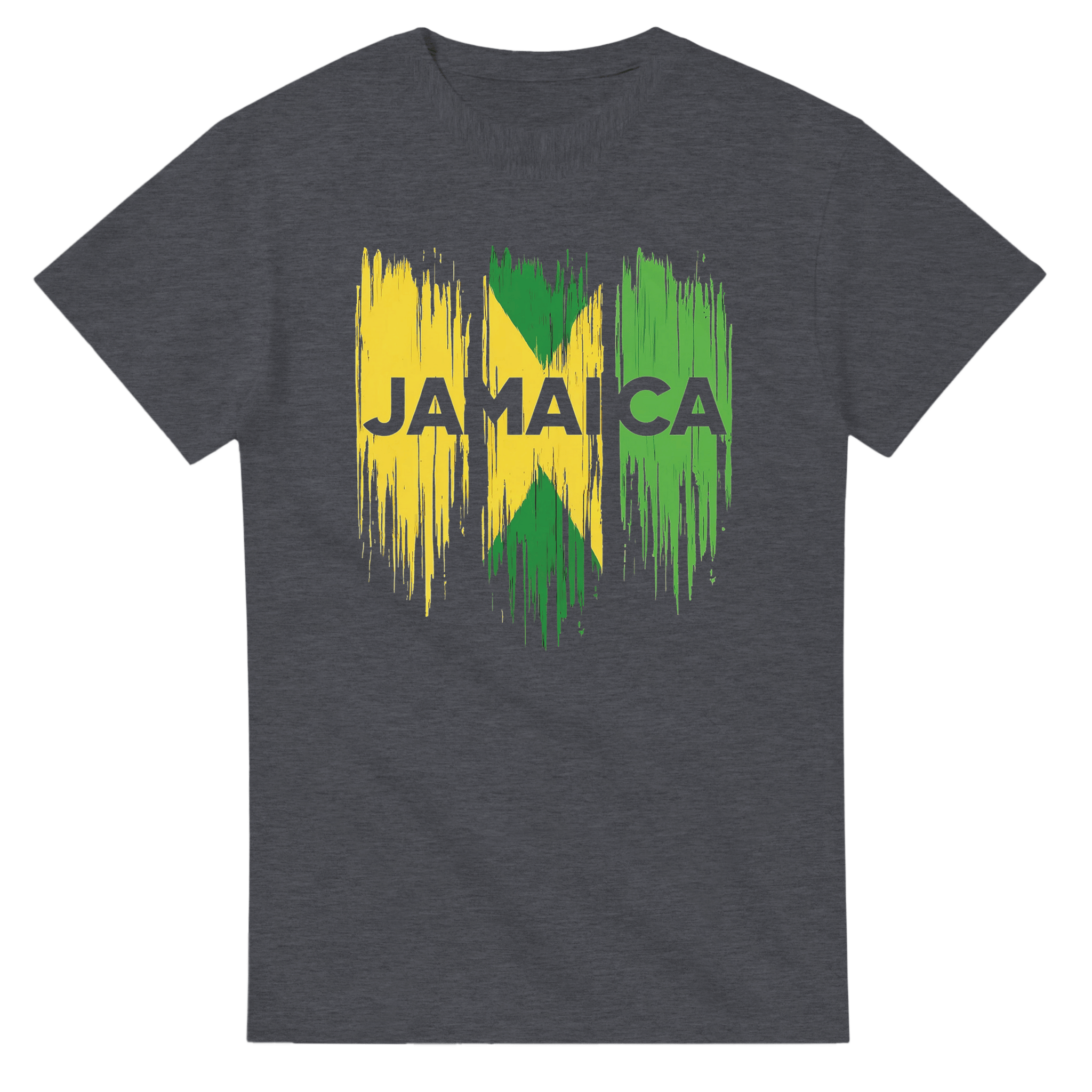 Stylish3Tees.com Print Material Dark Heather / S Raw Unfiltered Jamaica Heavyweight Unisex Crewneck T-shirt
