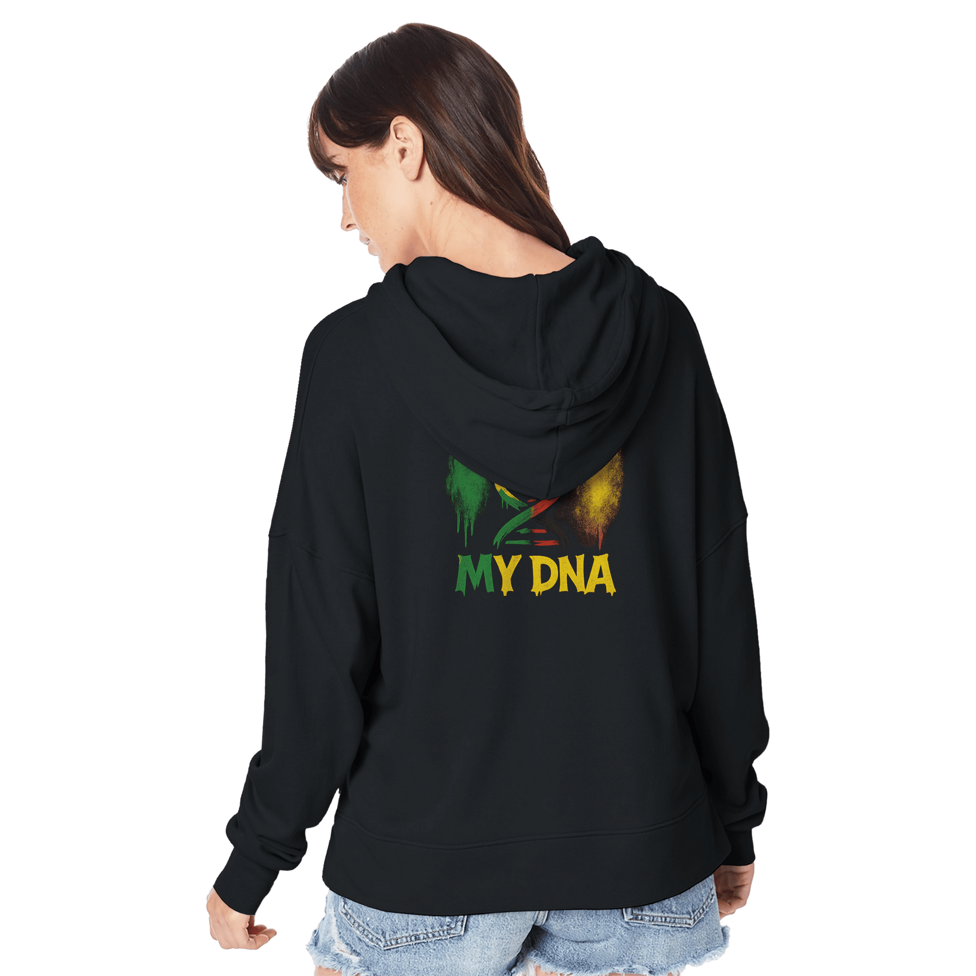 Stylish3Tees.com Print Material Jamaica My DNA Recycled Blend Women's Washed Terry Hoodie | Alternative 9906ZT