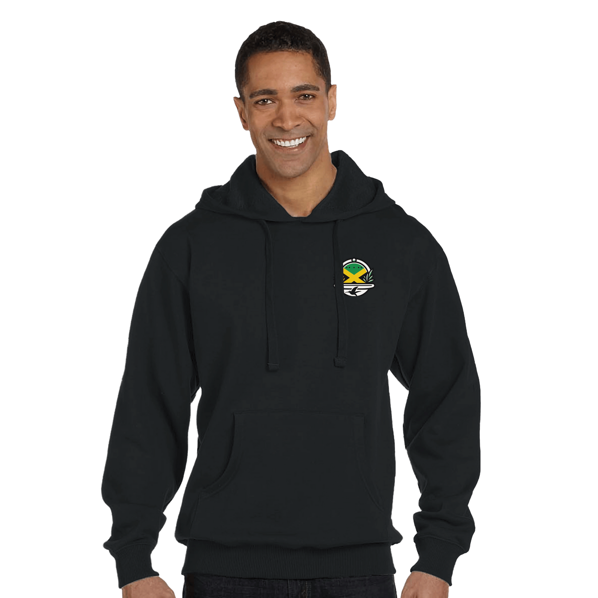 Stylish3Tees.com Print Material Jamaica My DNA Recycled Polyester Unisex Pullover Hoodie | Econscious EC5500 Black