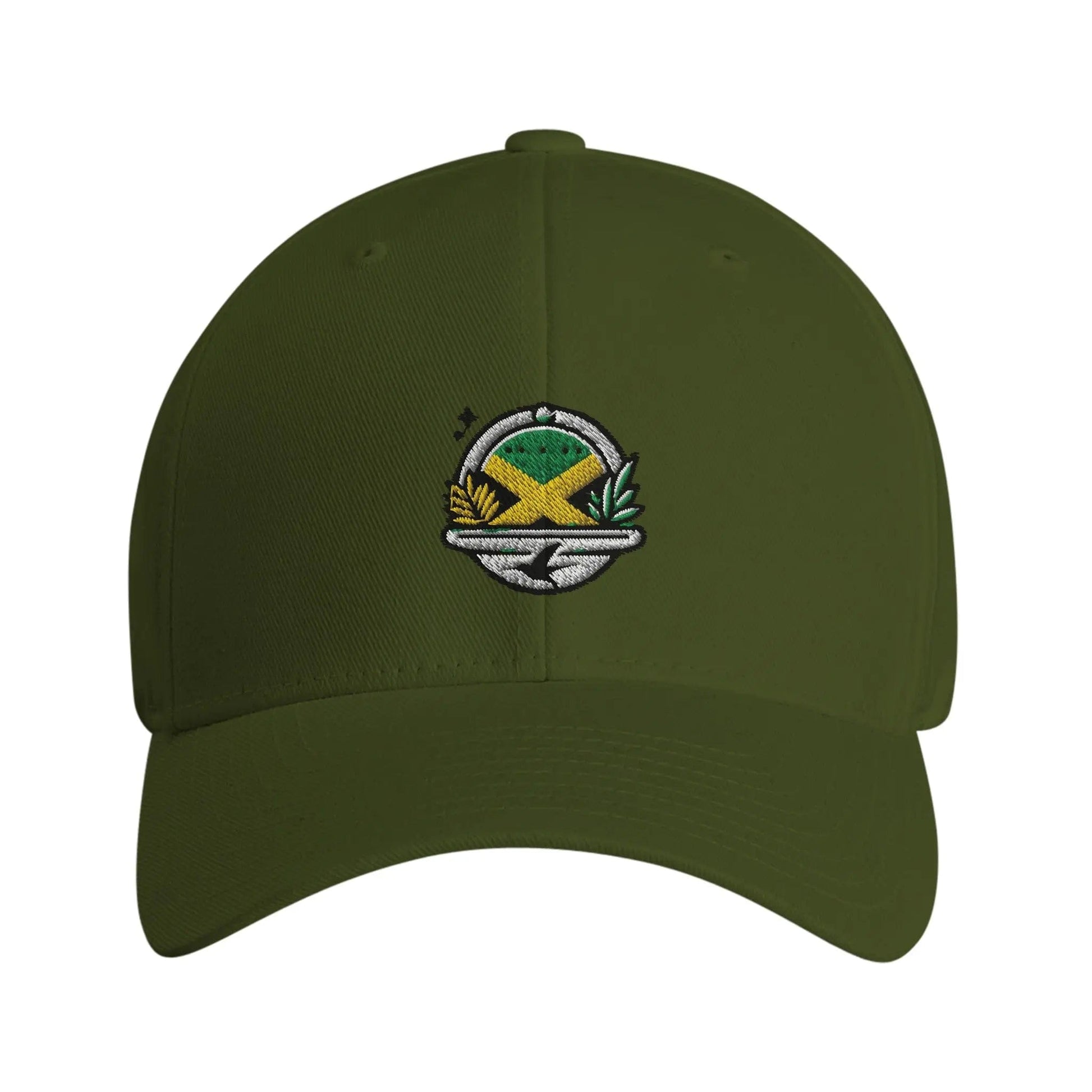 Stylish3Tees.com Print Material Olive Jamaica Luxury Fitted Baseball Cap | Flexfit 6277