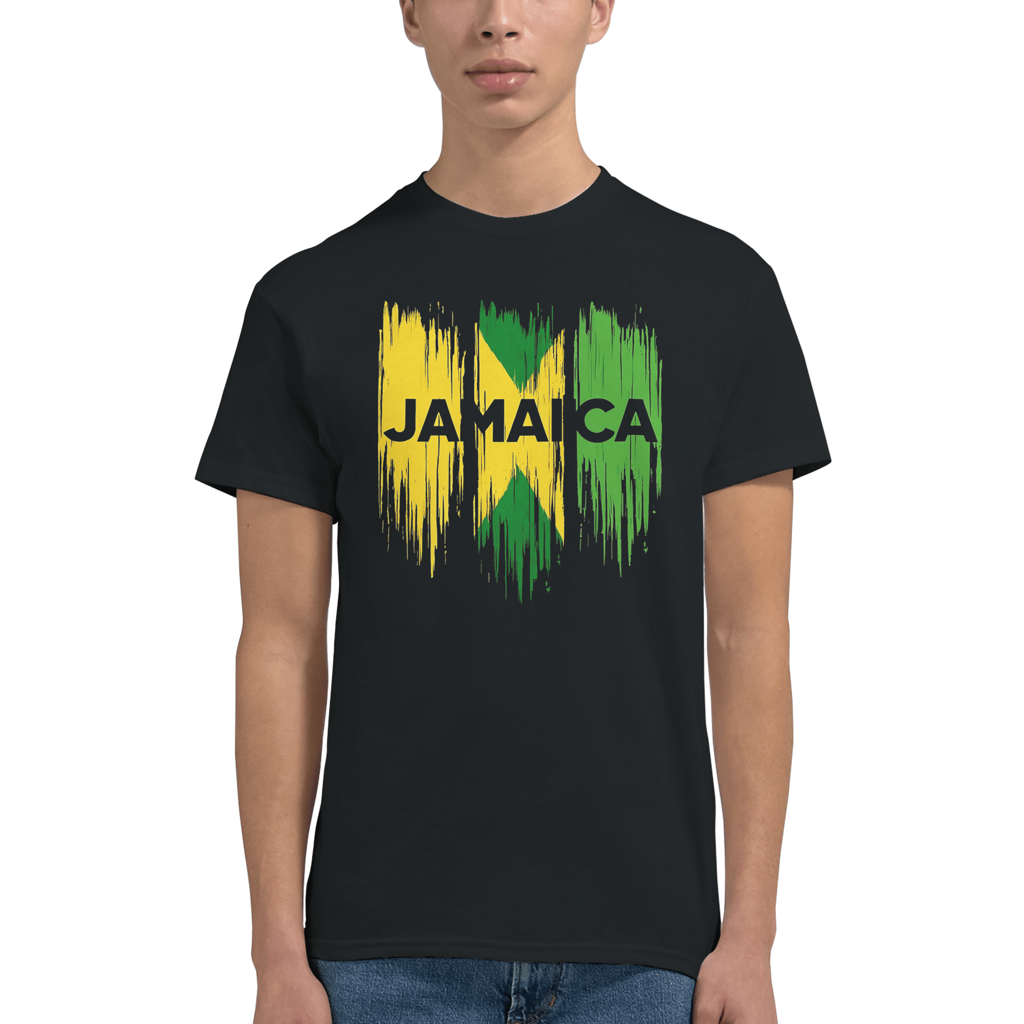 Stylish3Tees.com Print Material Raw Unfiltered Jamaica Heavyweight Unisex Crewneck T-shirt