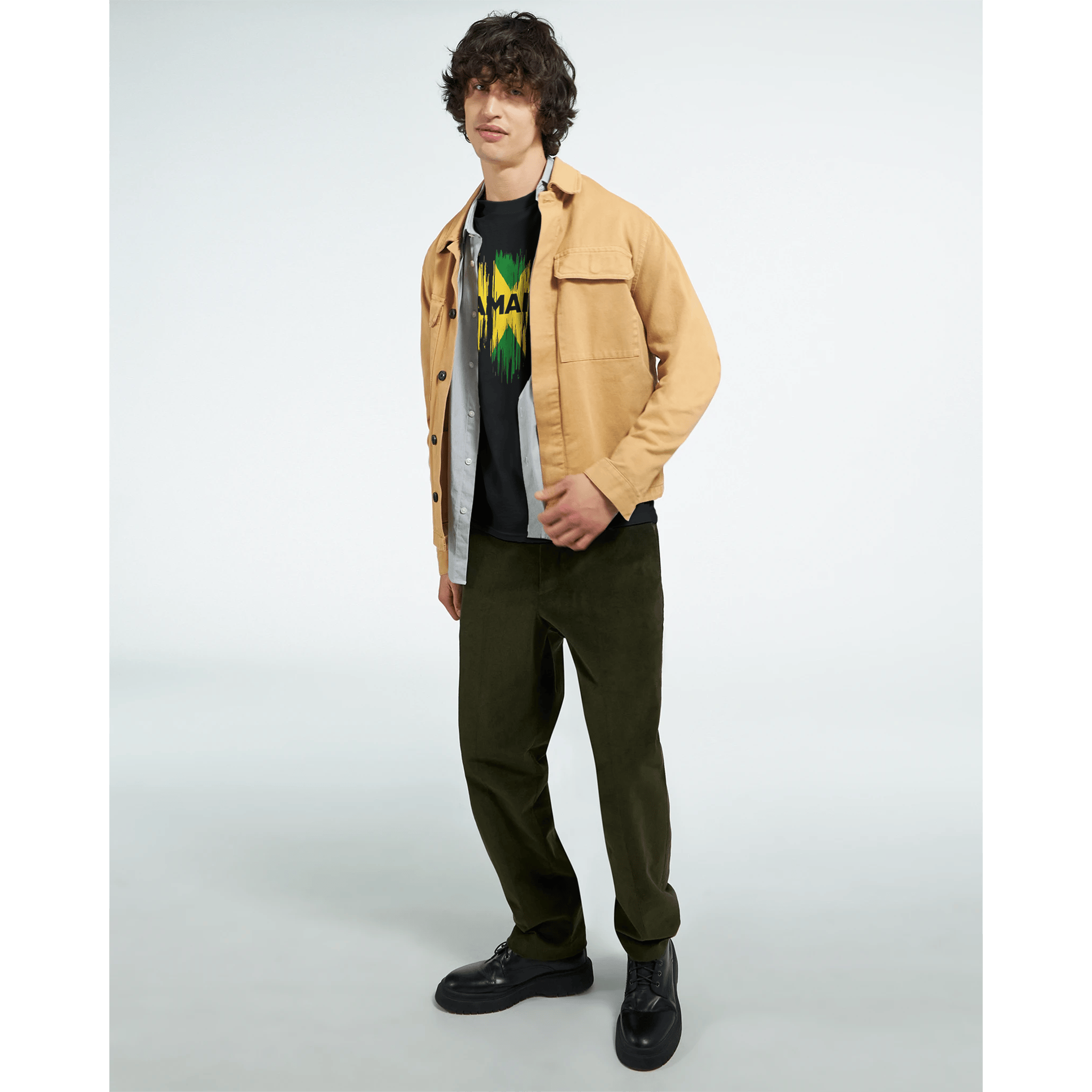 Stylish3Tees.com Print Material Raw Unfiltered Jamaica Heavyweight Unisex Crewneck T-shirt