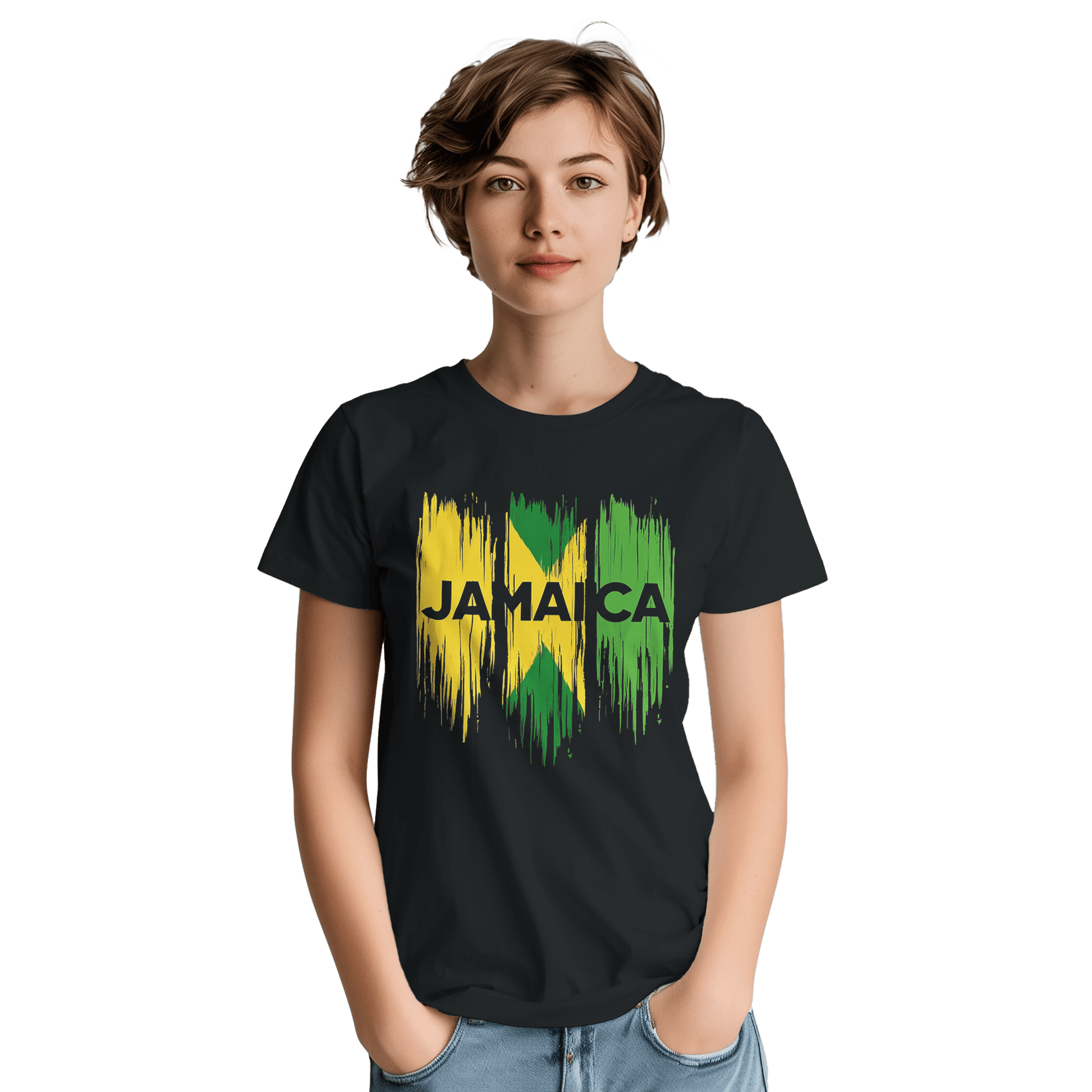 Stylish3Tees.com Print Material Raw Unfiltered Jamaica Heavyweight Unisex Crewneck T-shirt
