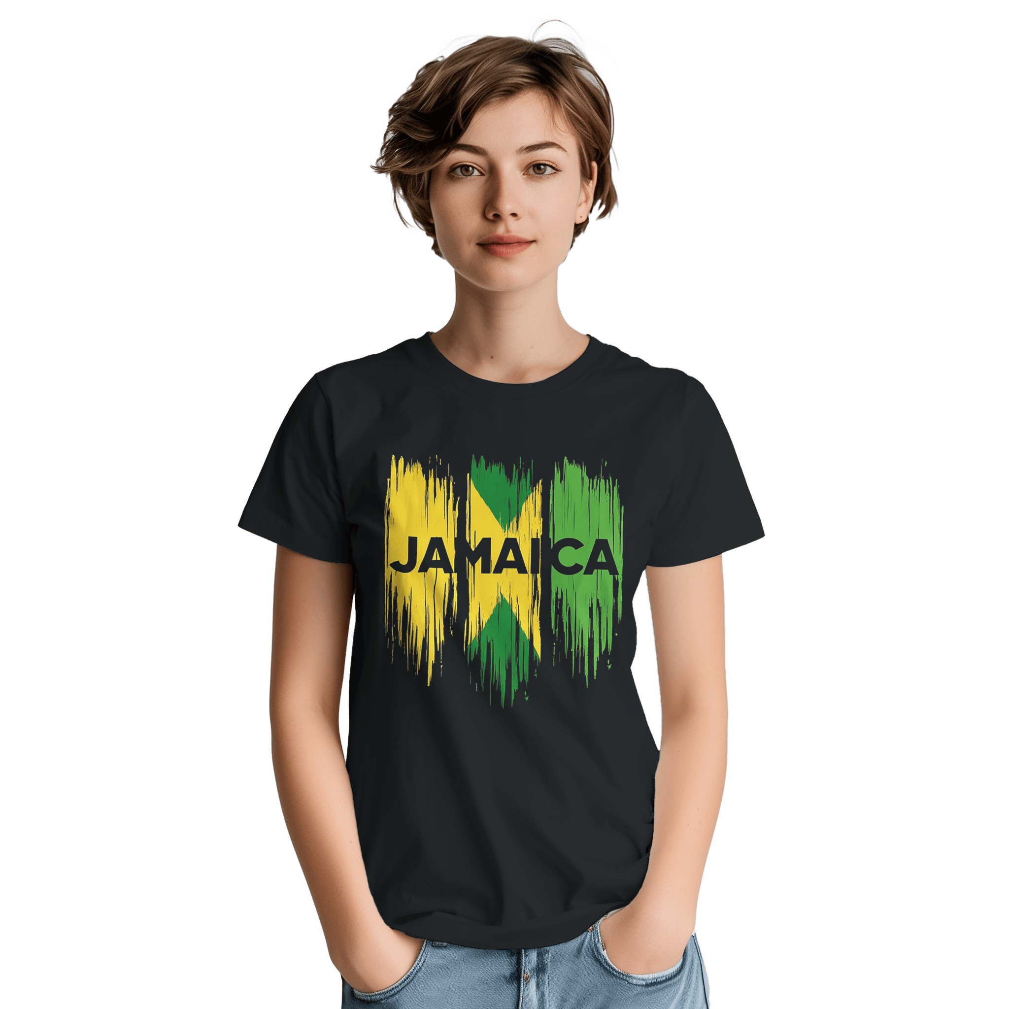 Stylish3Tees.com Print Material Raw Unfiltered Jamaica Heavyweight Unisex Crewneck T-shirt