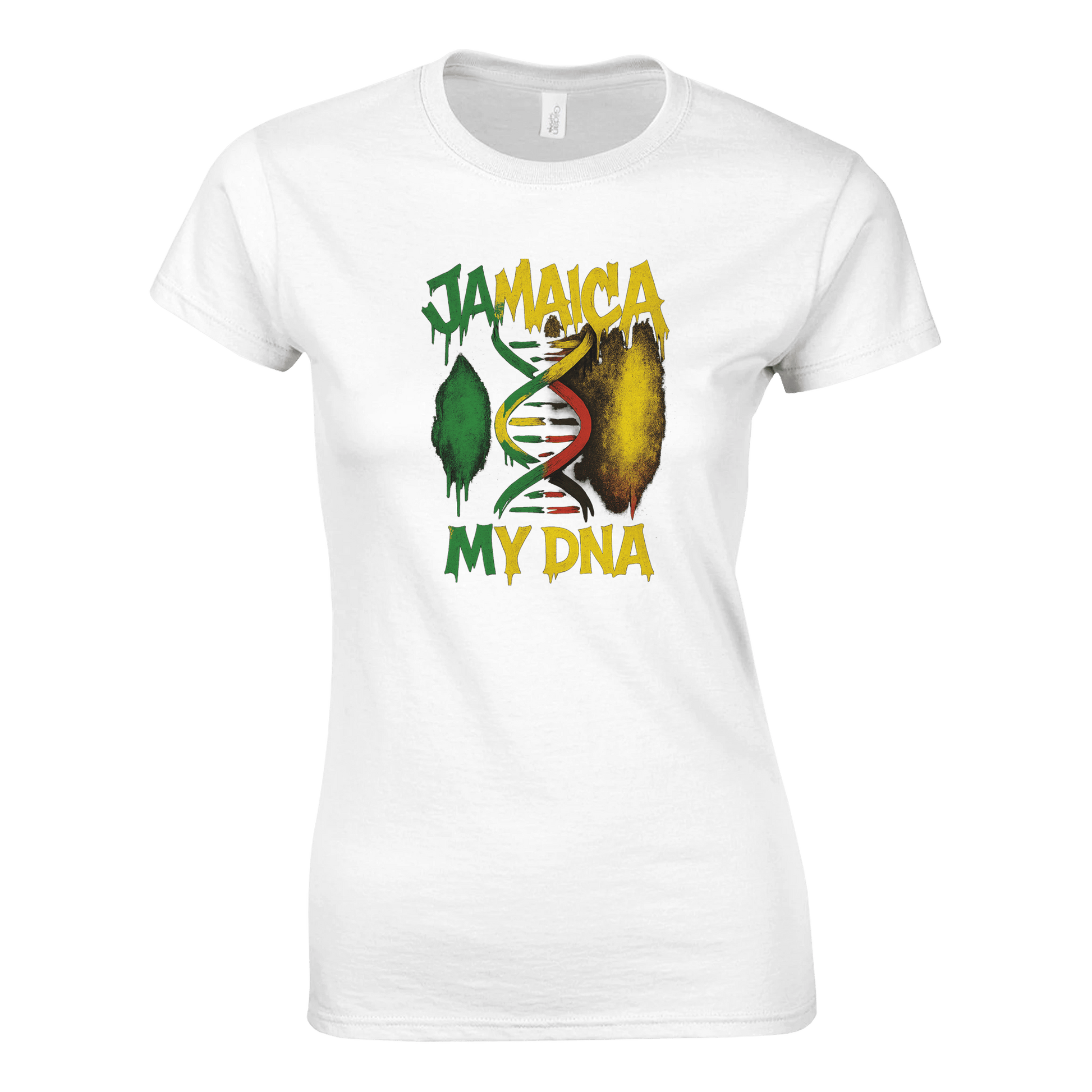 Stylish3Tees.com Print Material White / S Jamaica My DNA SR1 Classic Womens Crewneck T-shirt | Gildan® 64000L