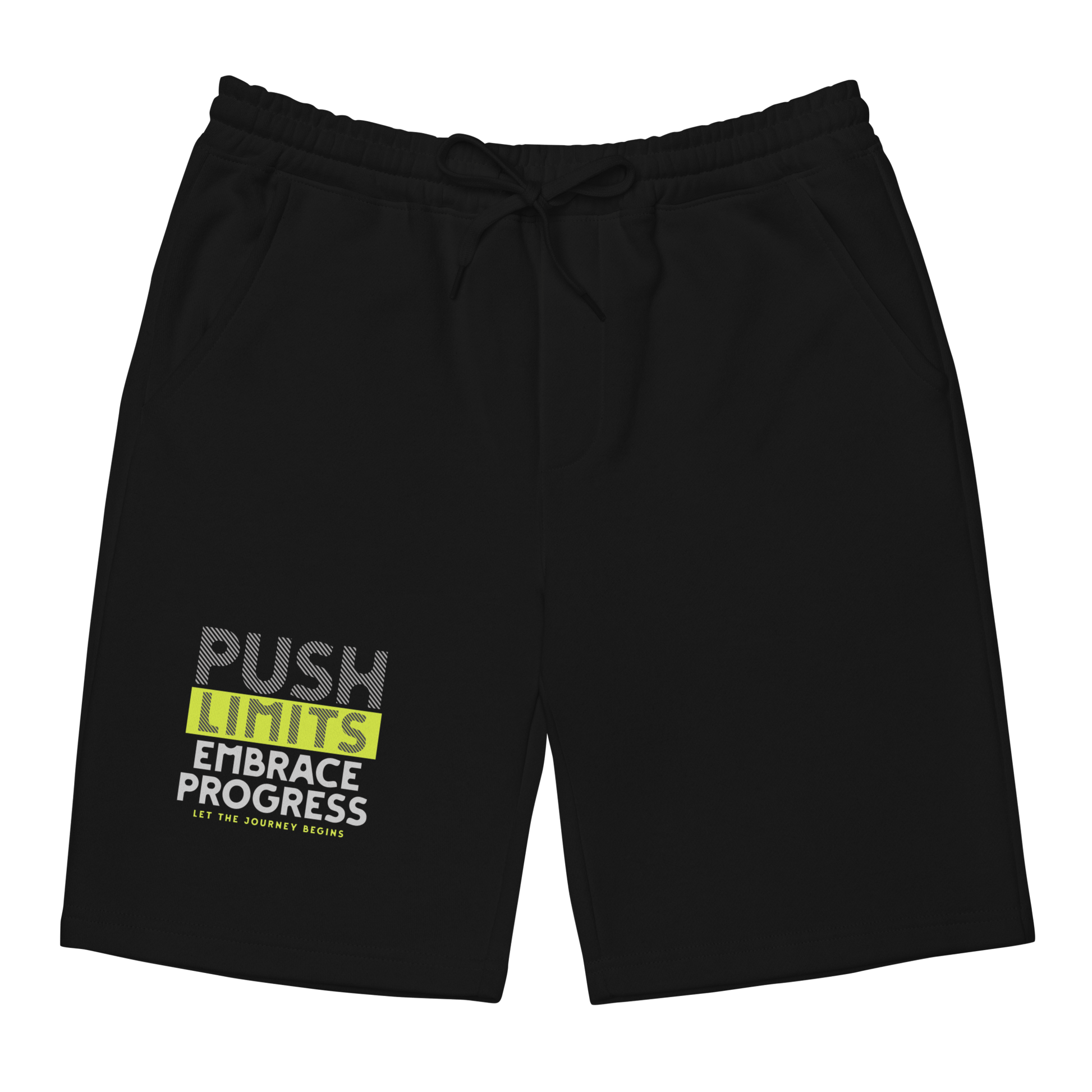 Stylish3Tees.com Push Limits Embrace Progress Men's fleece shorts