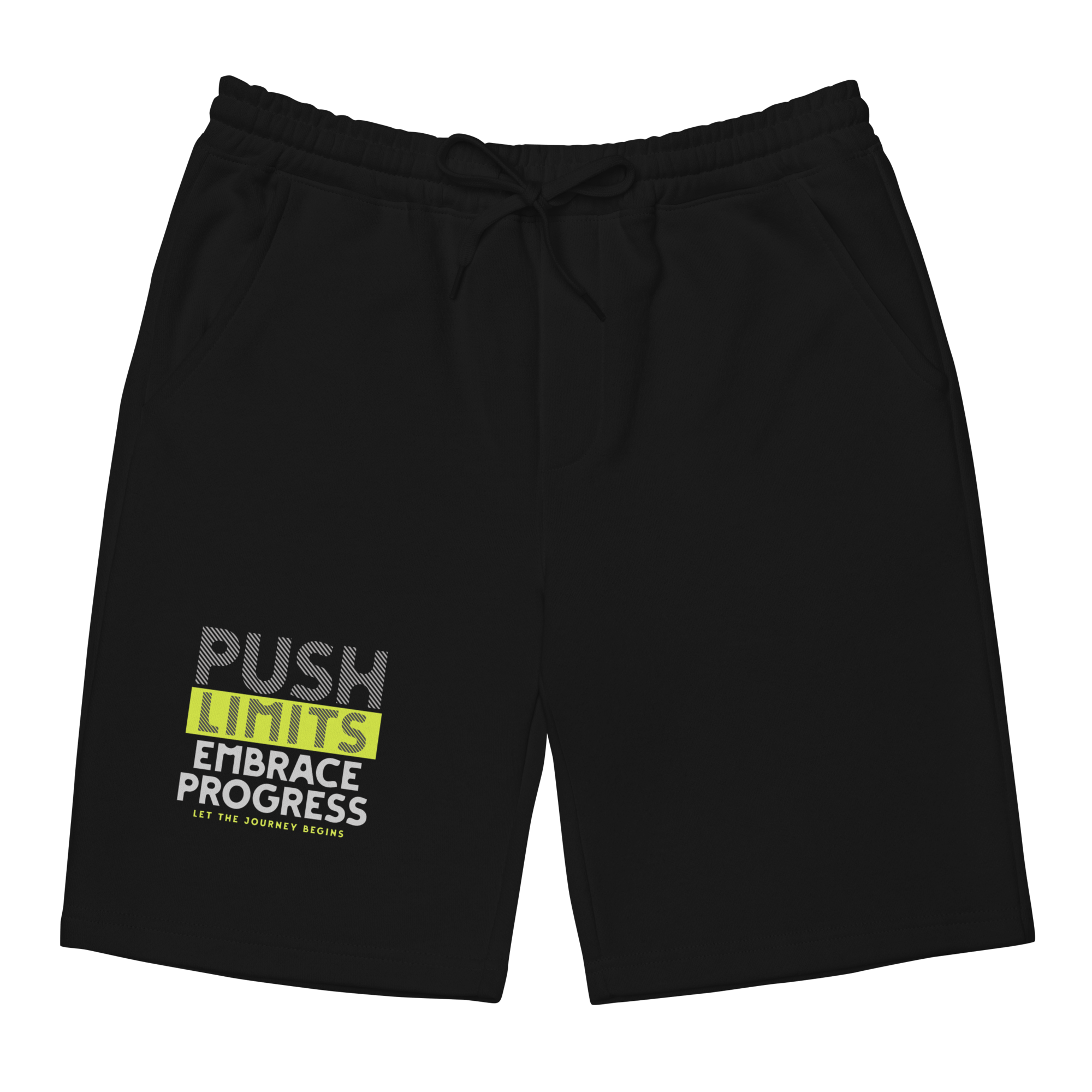 Stylish3Tees.com Push Limits Embrace Progress Men's fleece shorts