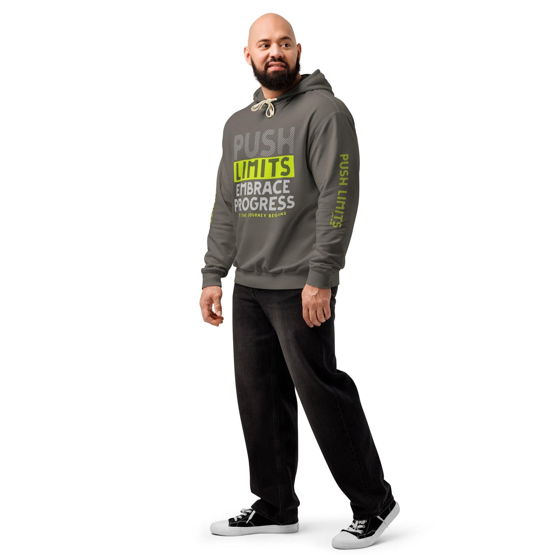 Stylish3Tees.com Push Limits Embrace Progress Unisex garment-dyed lightweight hoodie