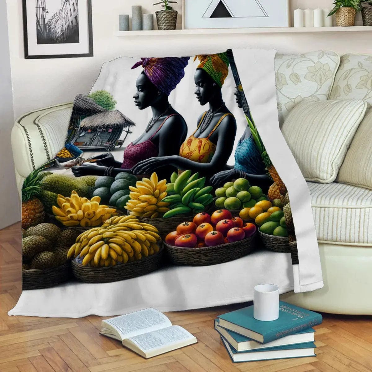 Stylish3Tees.com Sisters At The Marketplace Throw Blanket