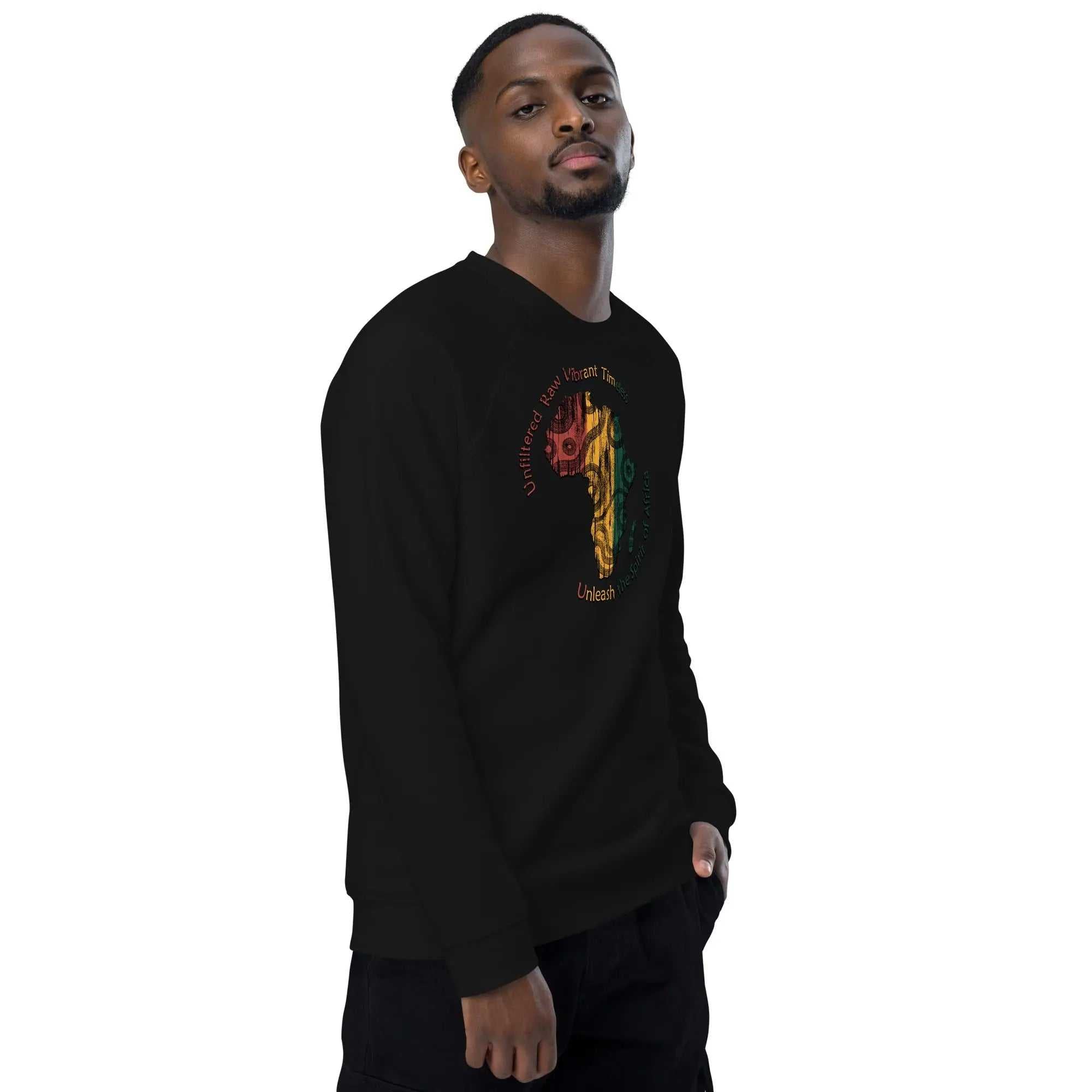Stylish3Tees.com Spirit Of Africa Unisex organic raglan sweatshirt