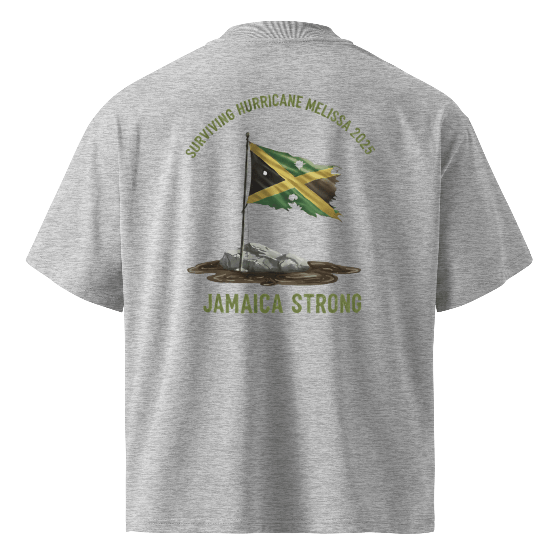 Stylish3Tees.com Surviving Hurricane Melissa Unisex organic oversized high neck t-shirt