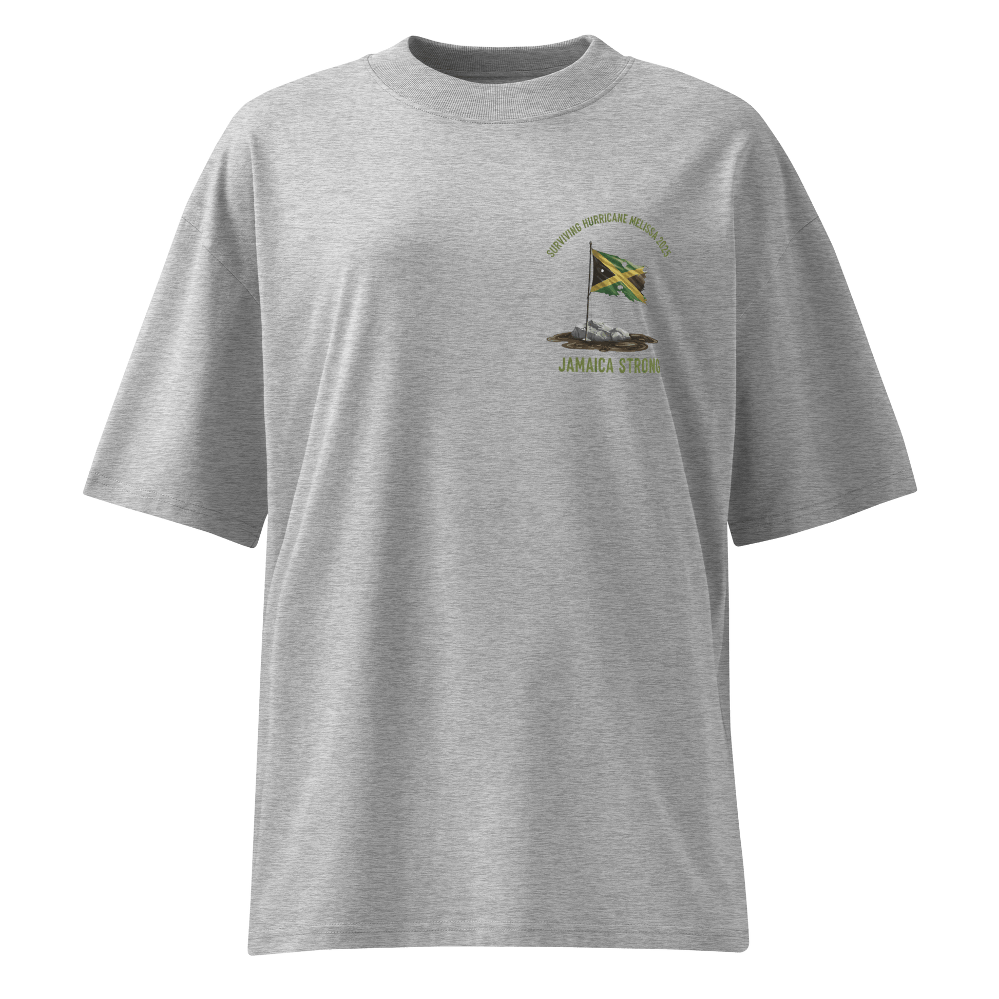 Stylish3Tees.com Surviving Hurricane Melissa Unisex organic oversized high neck t-shirt