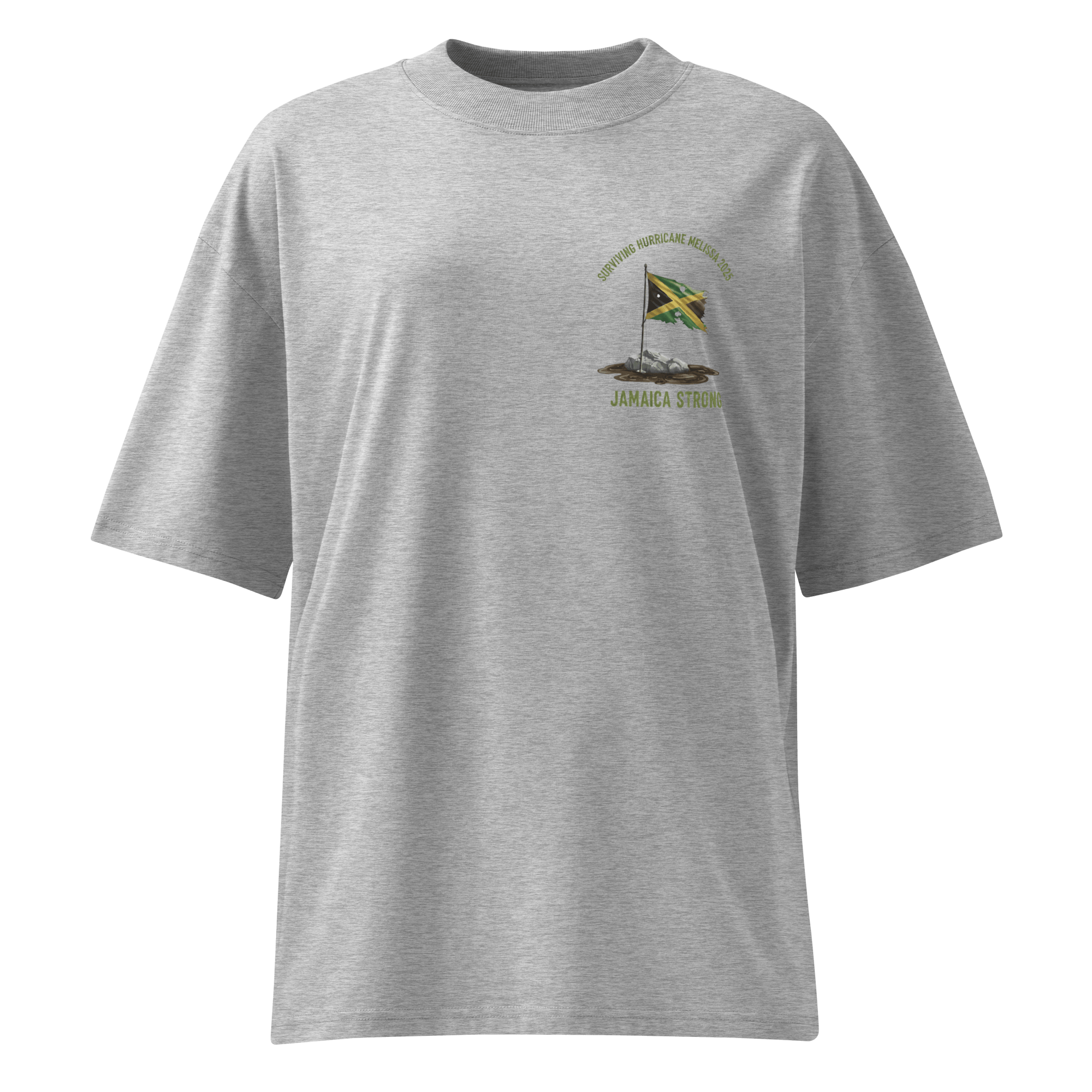 Stylish3Tees.com Surviving Hurricane Melissa Unisex organic oversized high neck t-shirt