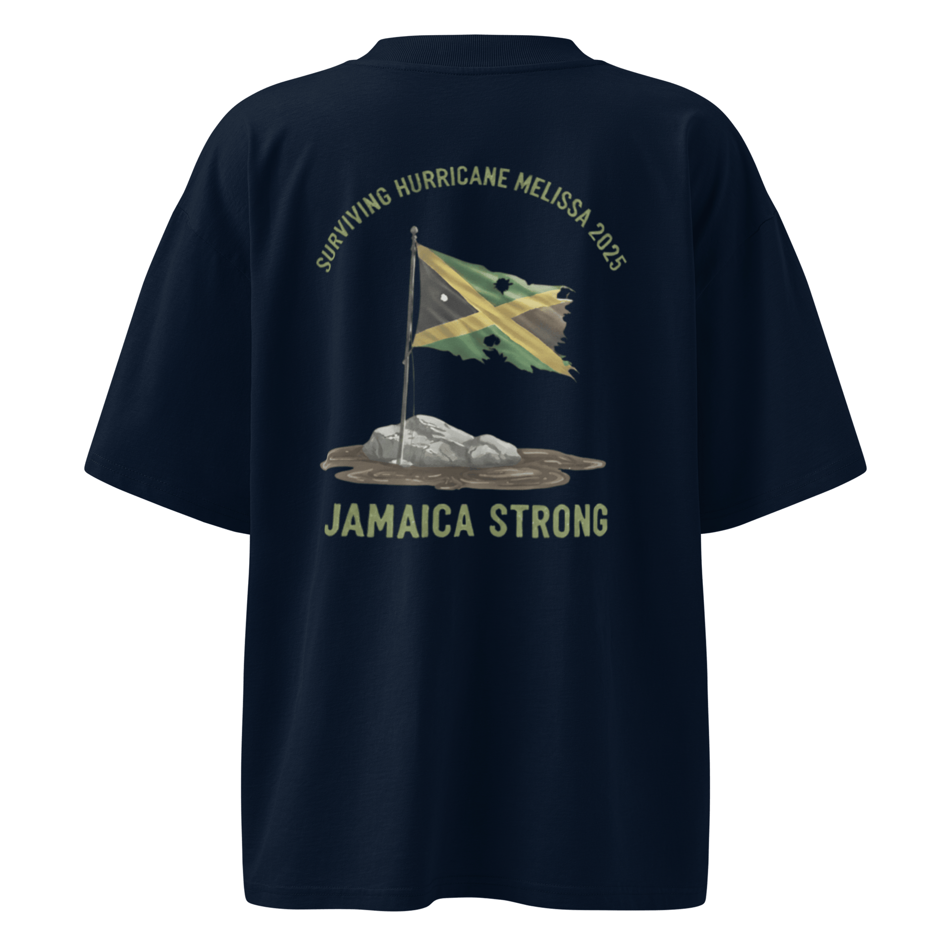 Stylish3Tees.com Surviving Hurricane Melissa Unisex organic oversized high neck t-shirt
