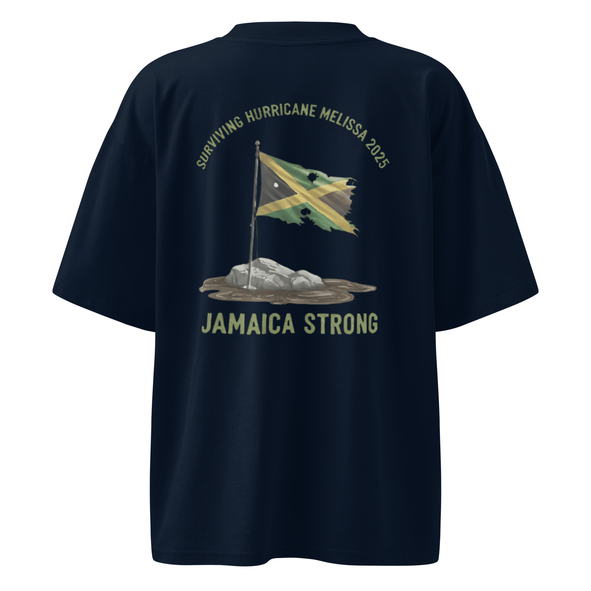 Stylish3Tees.com Surviving Hurricane Melissa Unisex organic oversized high neck t-shirt