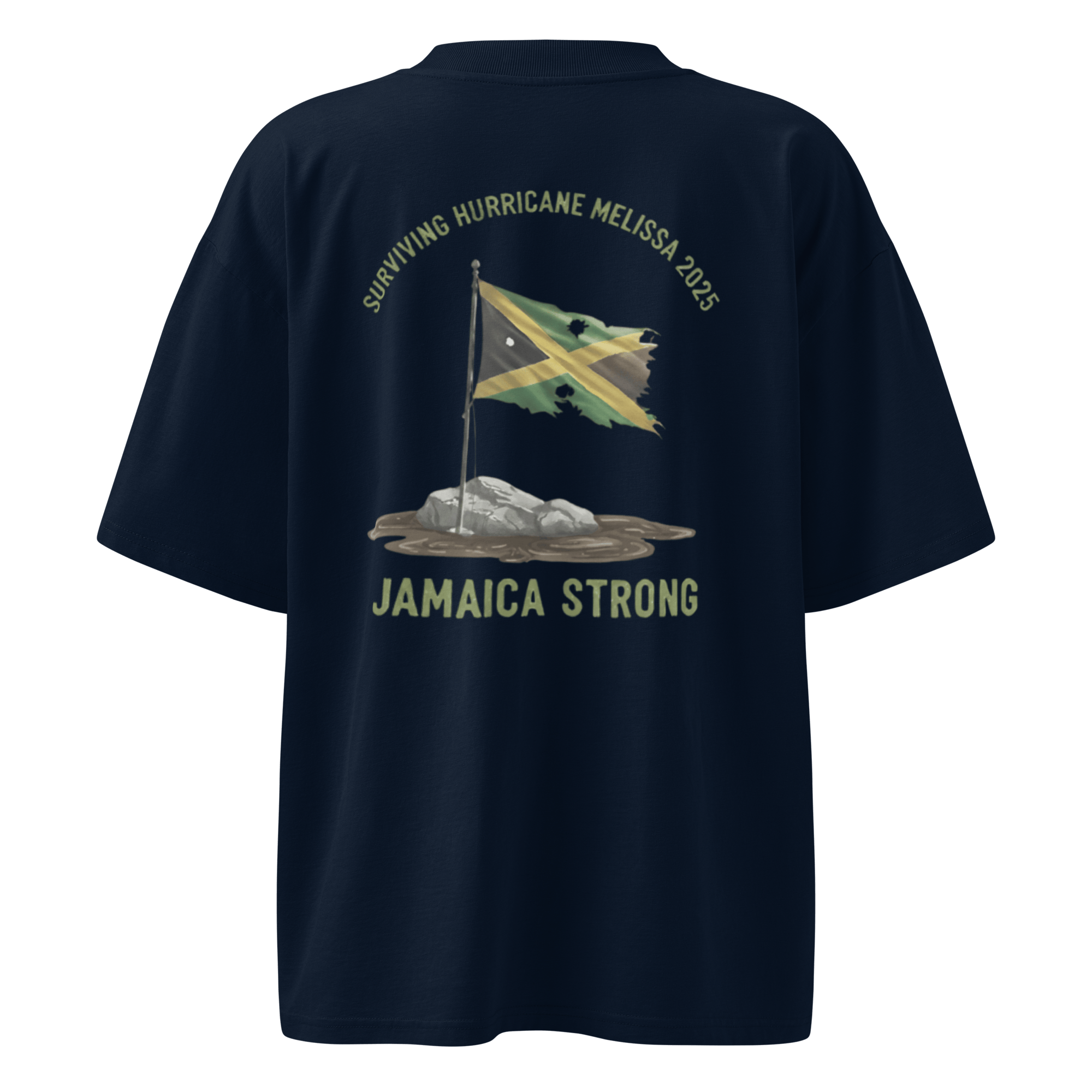 Stylish3Tees.com Surviving Hurricane Melissa Unisex organic oversized high neck t-shirt