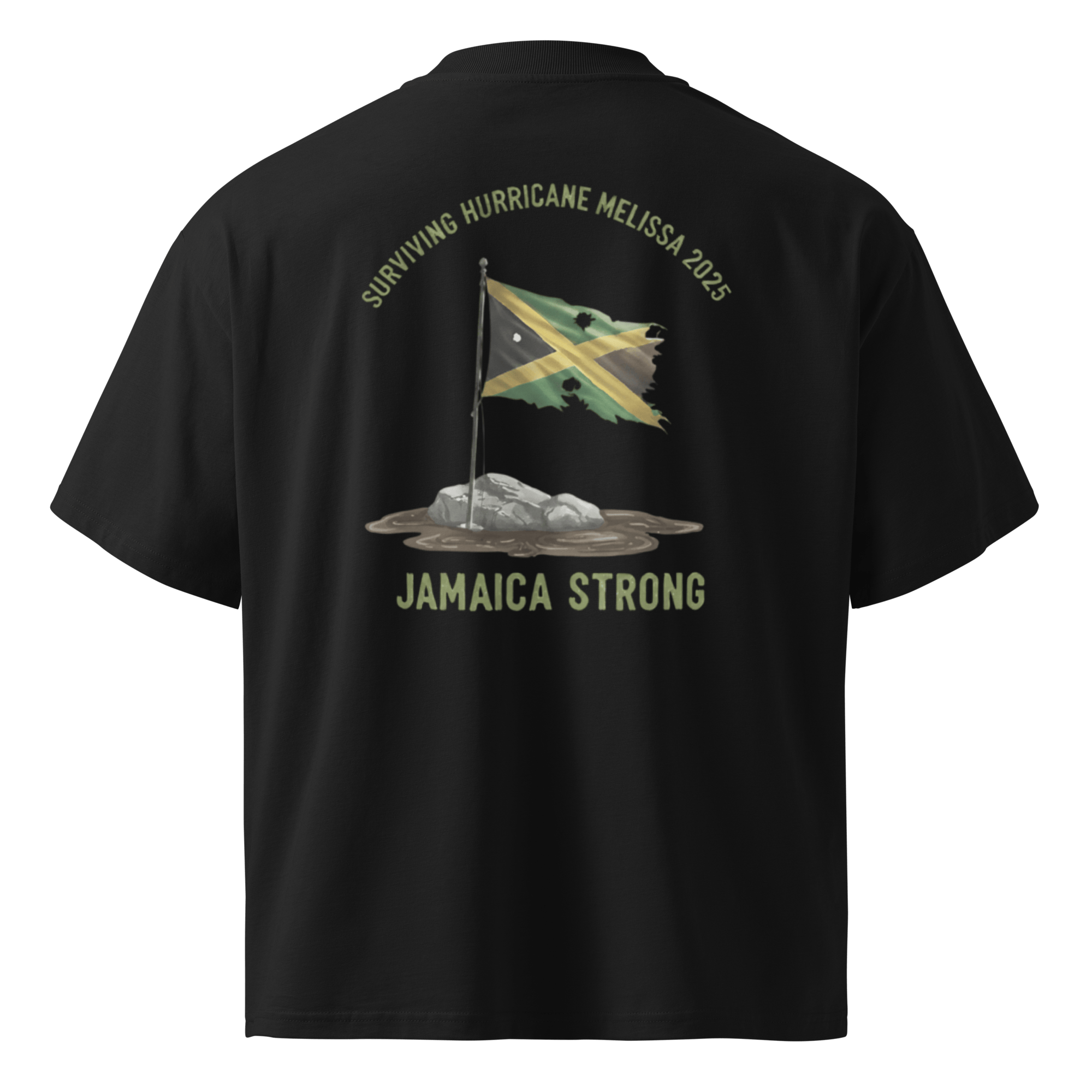 Stylish3Tees.com Surviving Hurricane Melissa Unisex organic oversized high neck t-shirt