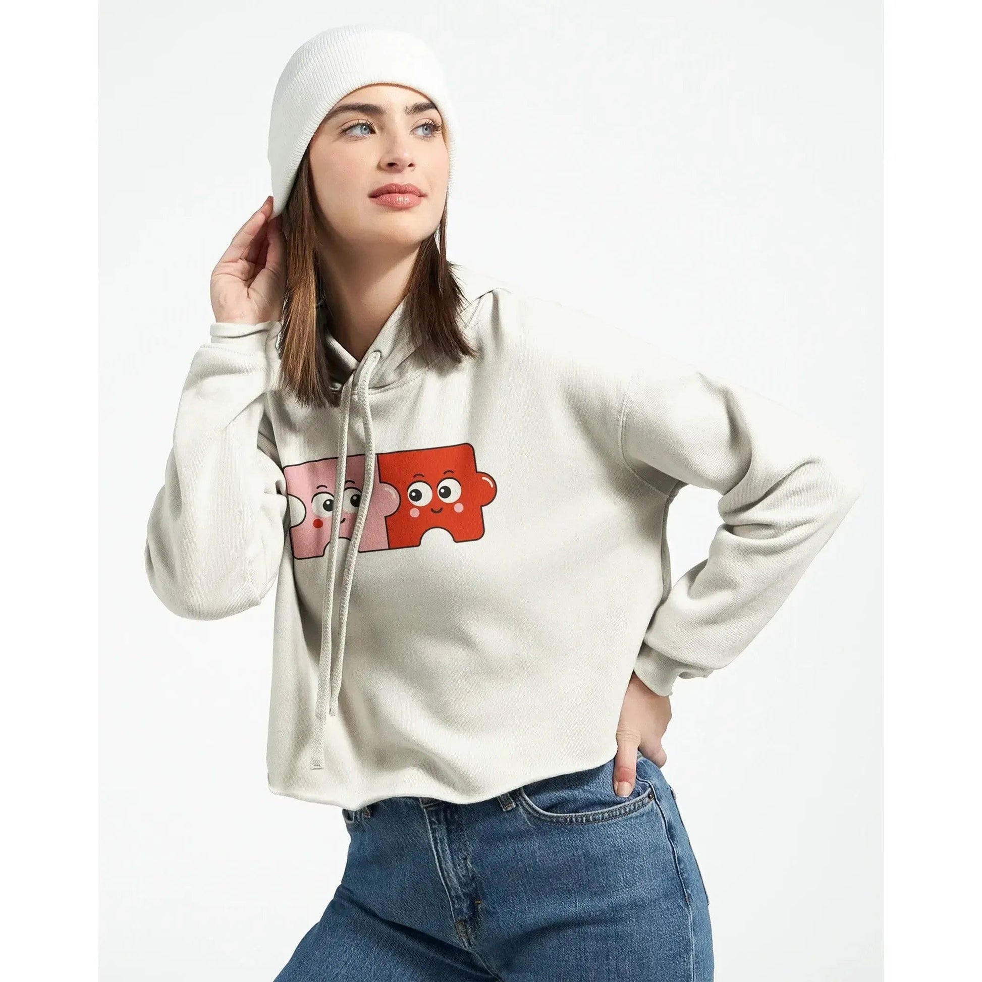 Stylish3Tees.com T-Shirts Adore You Women's Cropped Hoodie | Bella + Canvas 7502