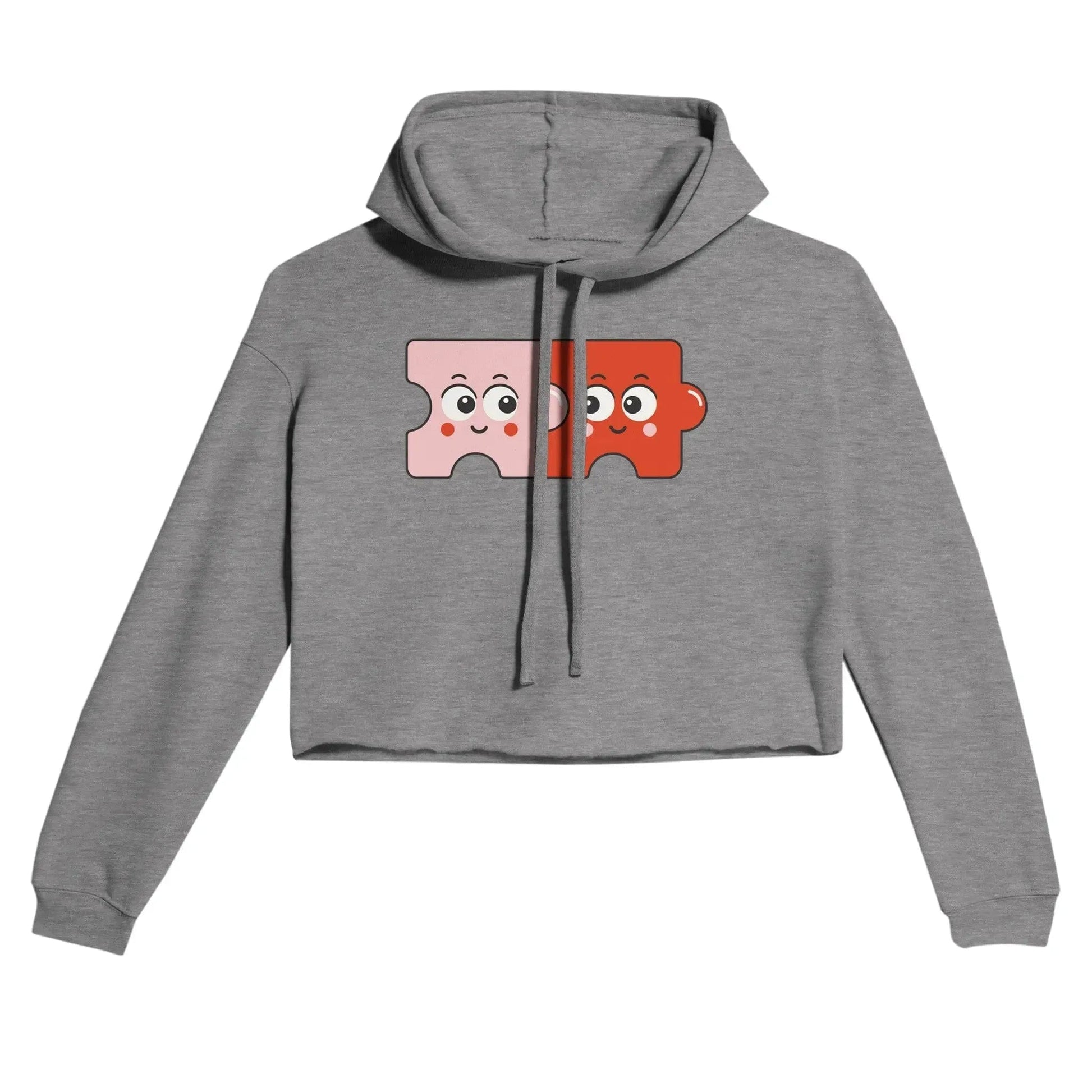 Stylish3Tees.com T-Shirts Dark Gray Heather / S Adore You Women's Cropped Hoodie | Bella + Canvas 7502