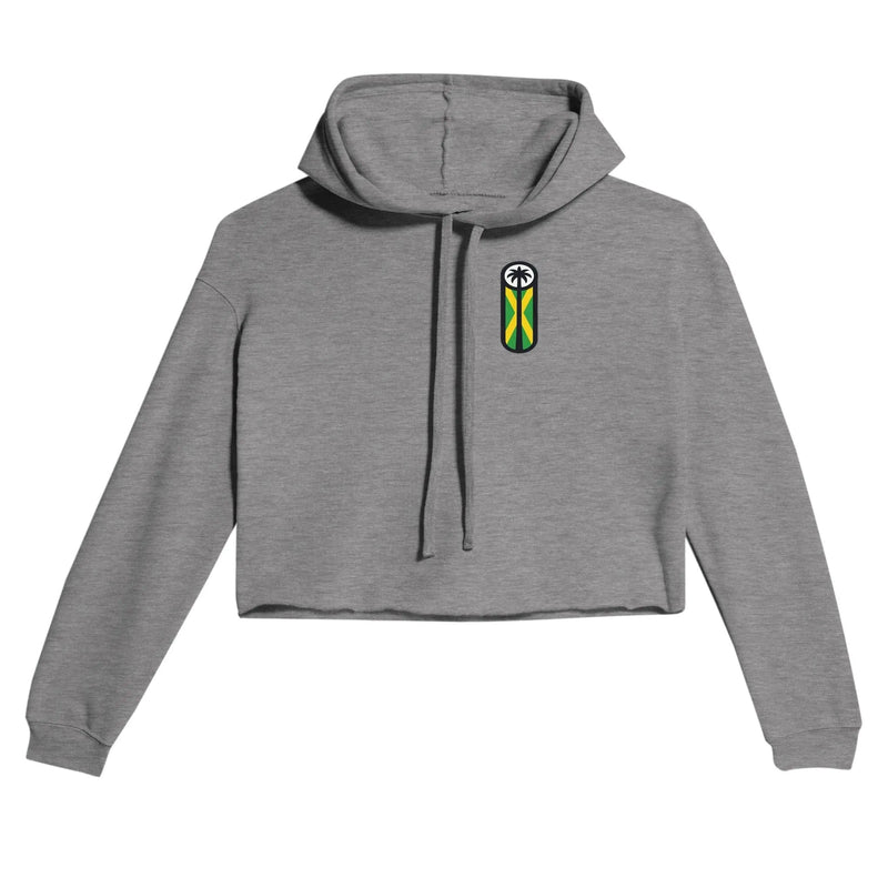 Stylish3Tees.com T-Shirts Dark Gray Heather / S Jamaica Raw Unfiltered Women's Cropped Hoodie | Bella + Canvas 7502