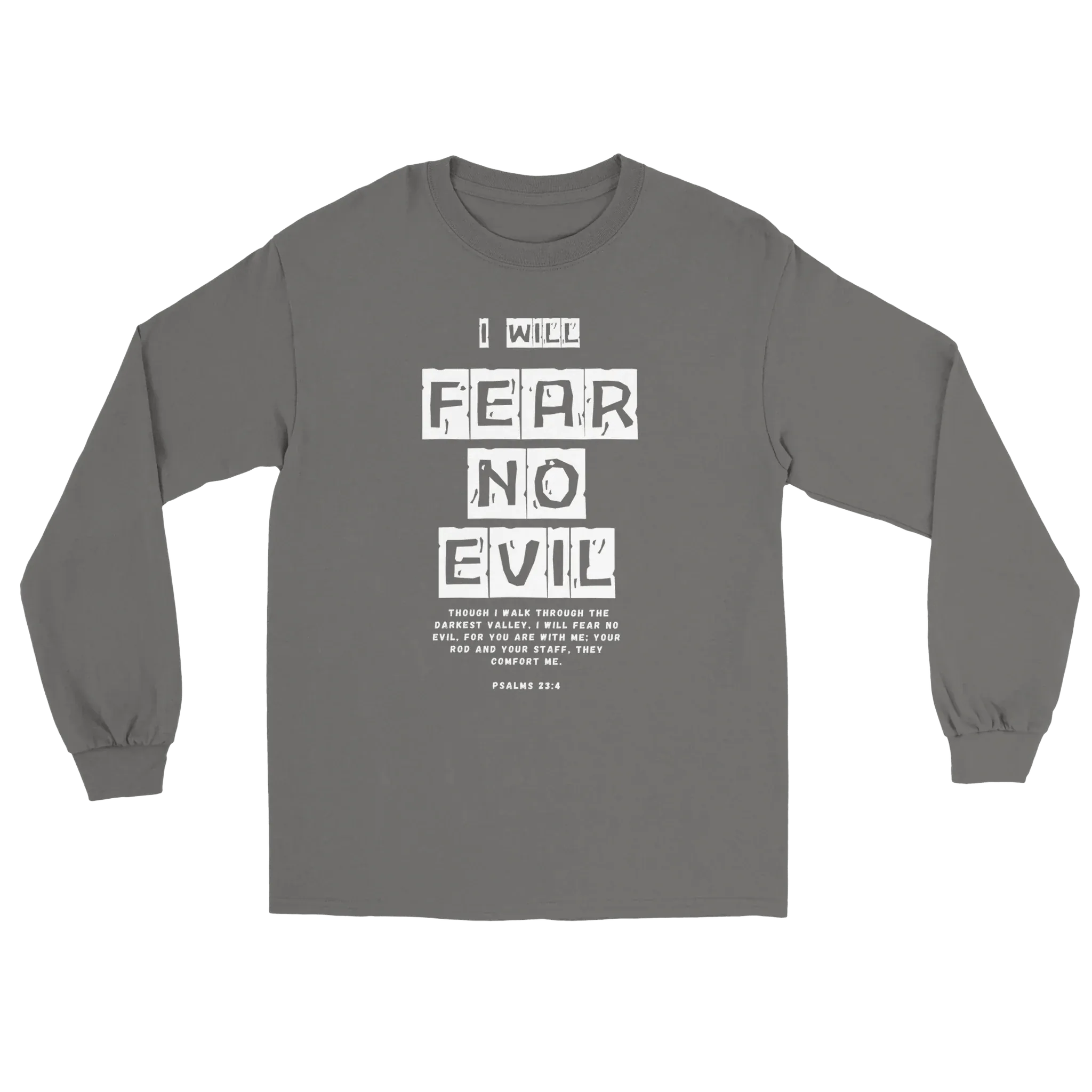 Stylish3Tees.com T-Shirts Grey / S I Will Fear No Evil SR1 Men's Heavyweight RS Long-Sleeve T-Shirt | Comfort Colors 6014