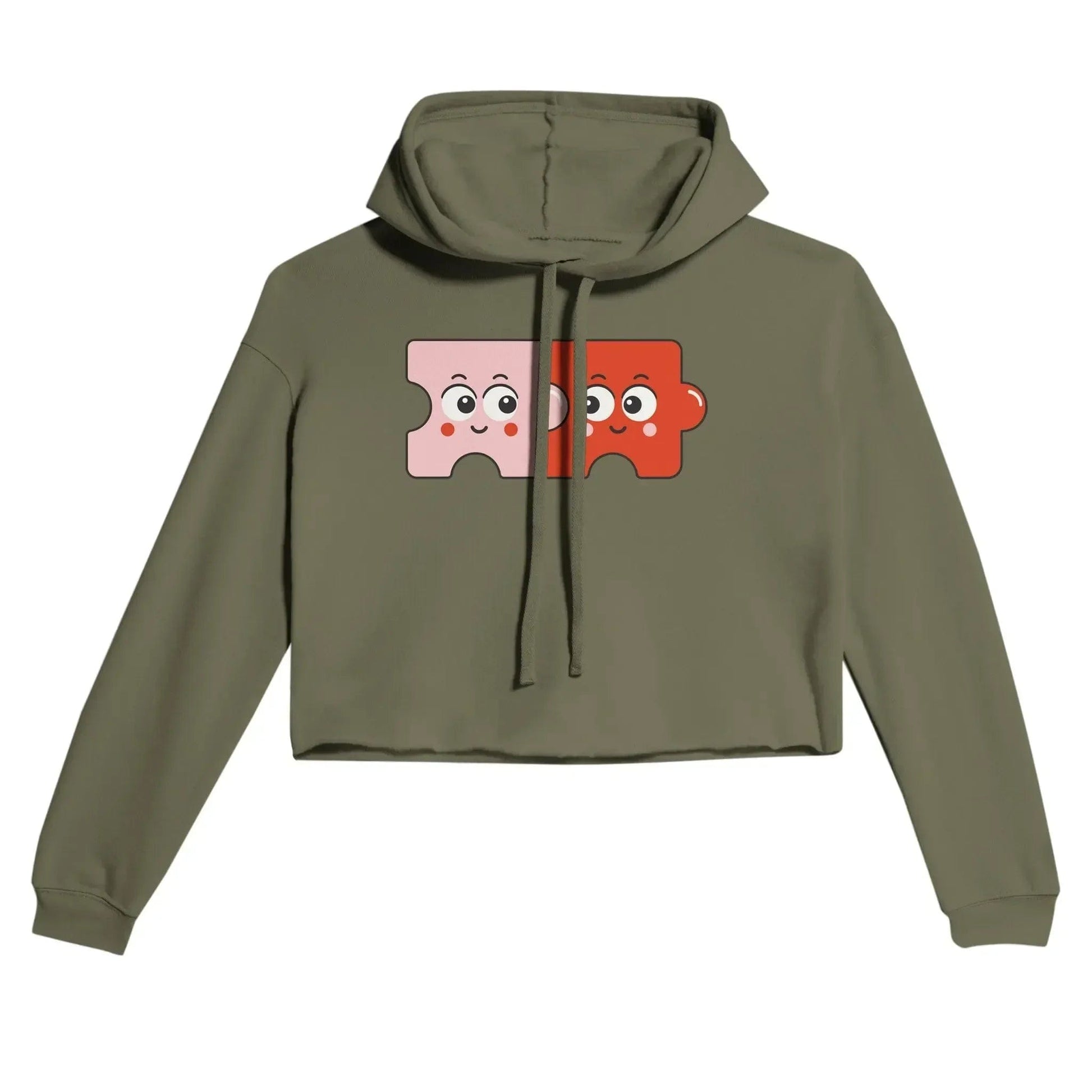 Stylish3Tees.com T-Shirts Military Green / S Adore You Women's Cropped Hoodie | Bella + Canvas 7502