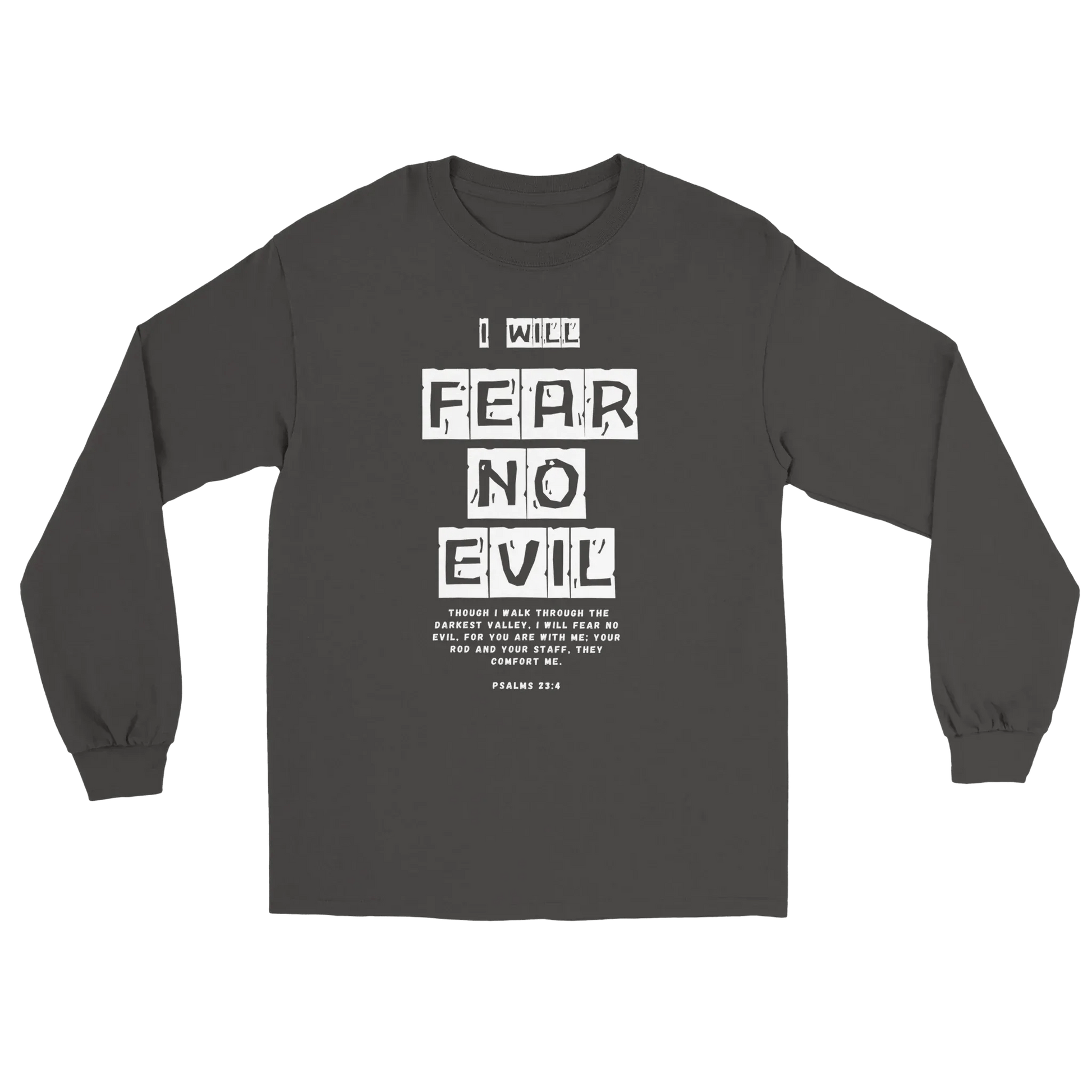 Stylish3Tees.com T-Shirts pepper / S I Will Fear No Evil SR1 Men's Heavyweight RS Long-Sleeve T-Shirt | Comfort Colors 6014