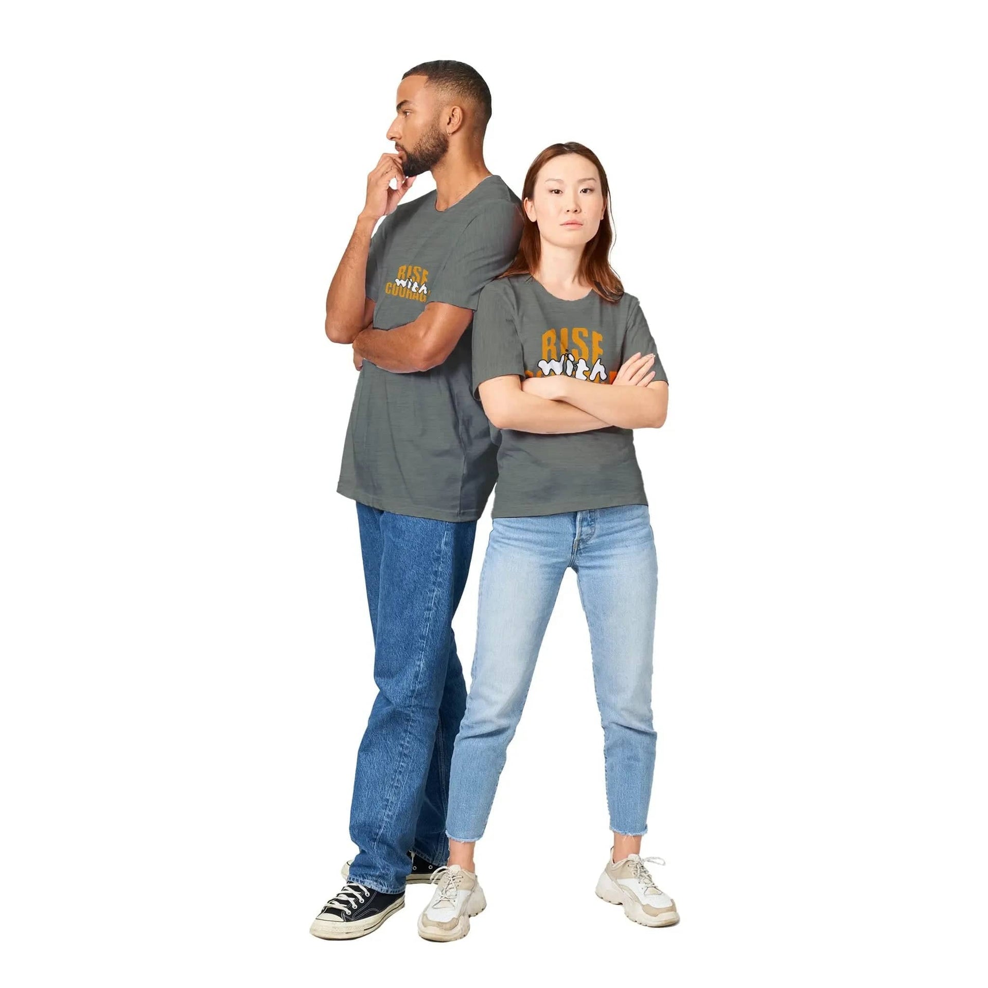 Stylish3Tees.com T-Shirts Rise With Courage Triblend Unisex Crewneck T-Shirt