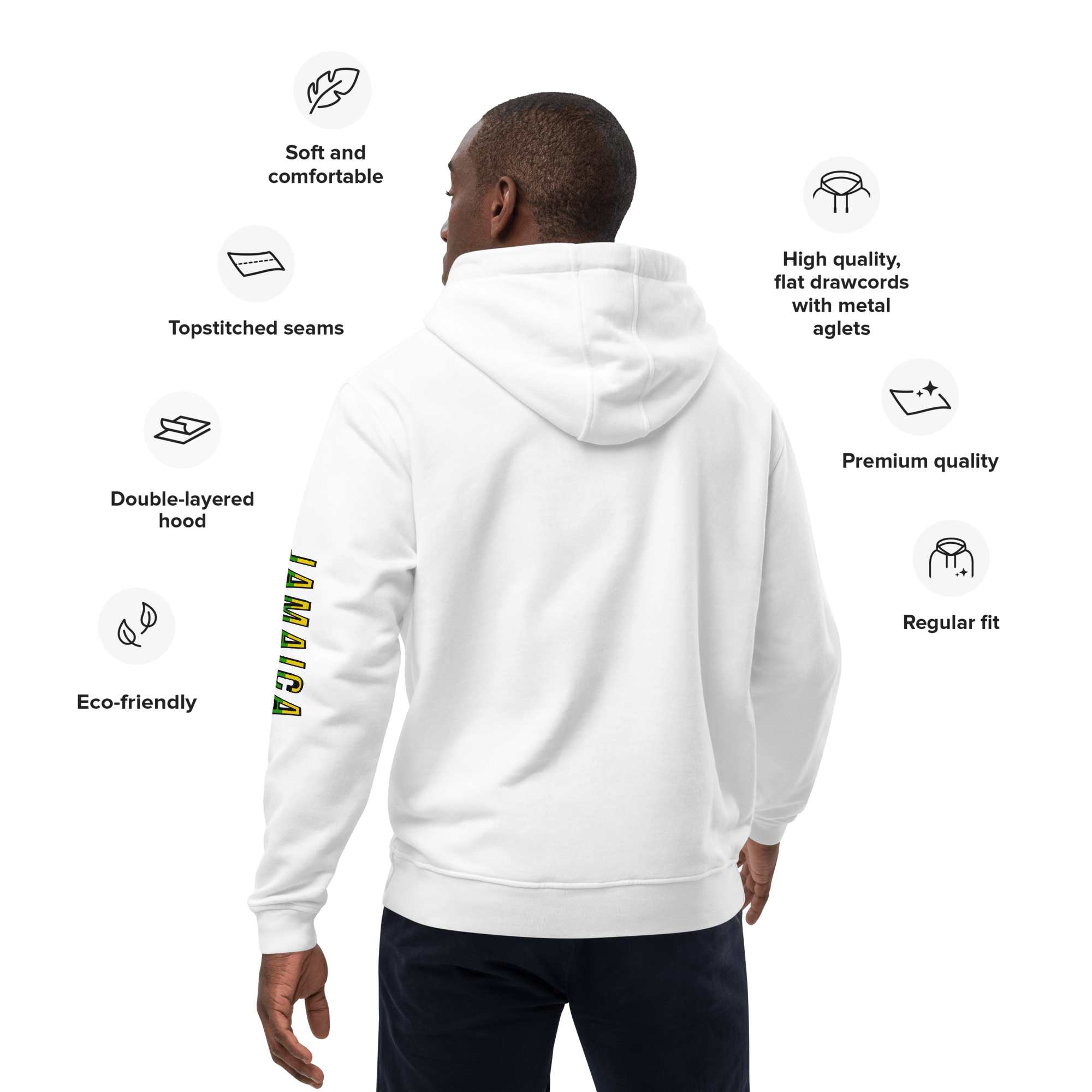 Stylish3Tees.com T-Shirts Vibes Jamaica Premium eco hoodie