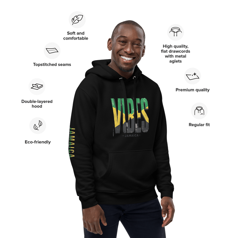 Stylish3Tees.com T-Shirts Vibes Jamaica Premium eco hoodie