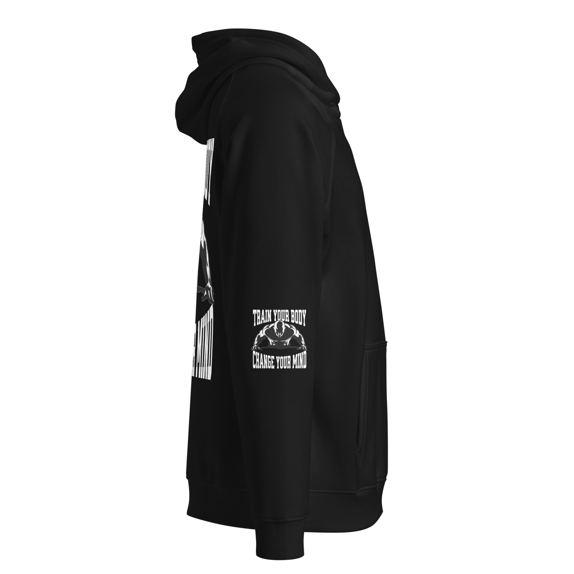 Stylish3Tees.com Train Your Body Change Your Mind Unisex eco raglan hoodie