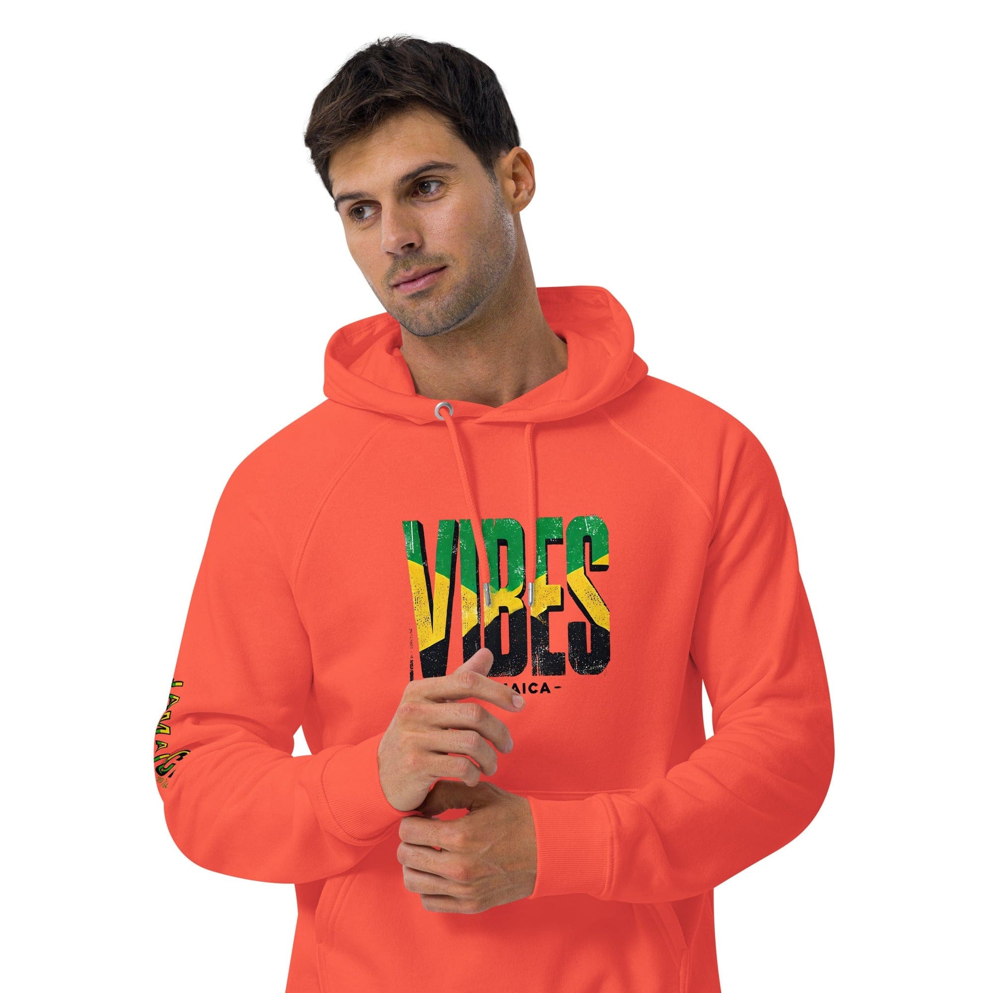 Stylish3Tees.com Vibes Jamaica Unisex eco raglan hoodie