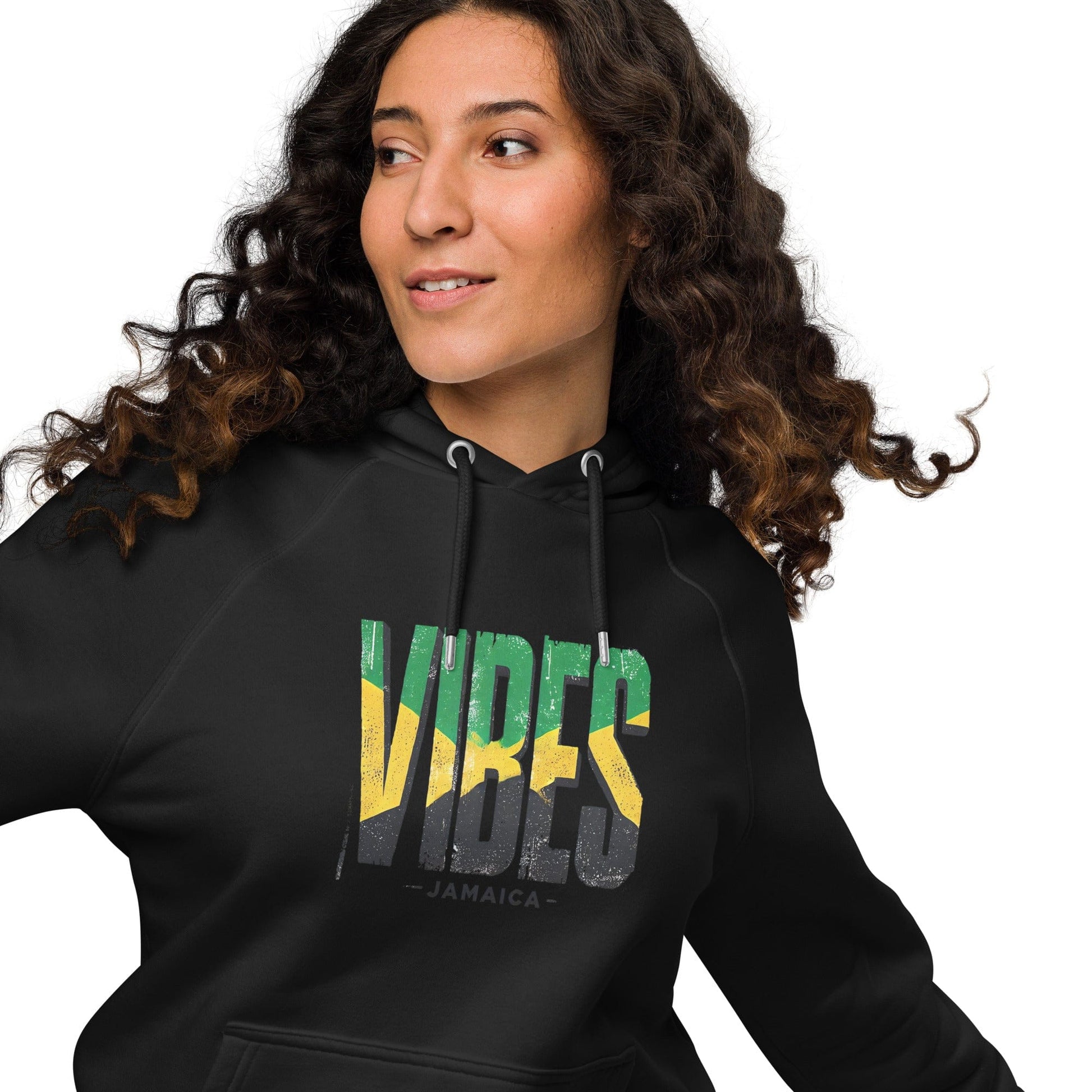 Stylish3Tees.com Vibes Jamaica Unisex eco raglan hoodie