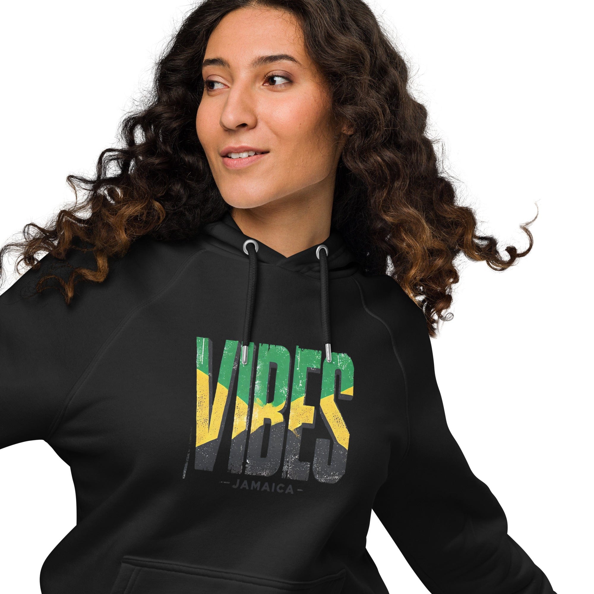 Stylish3Tees.com Vibes Jamaica Unisex eco raglan hoodie