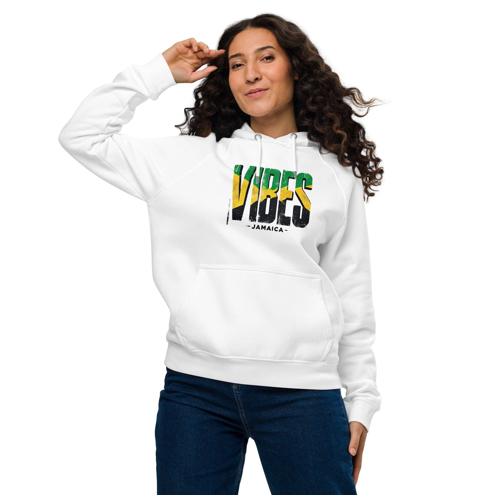 Stylish3Tees.com Vibes Jamaica Unisex eco raglan hoodie