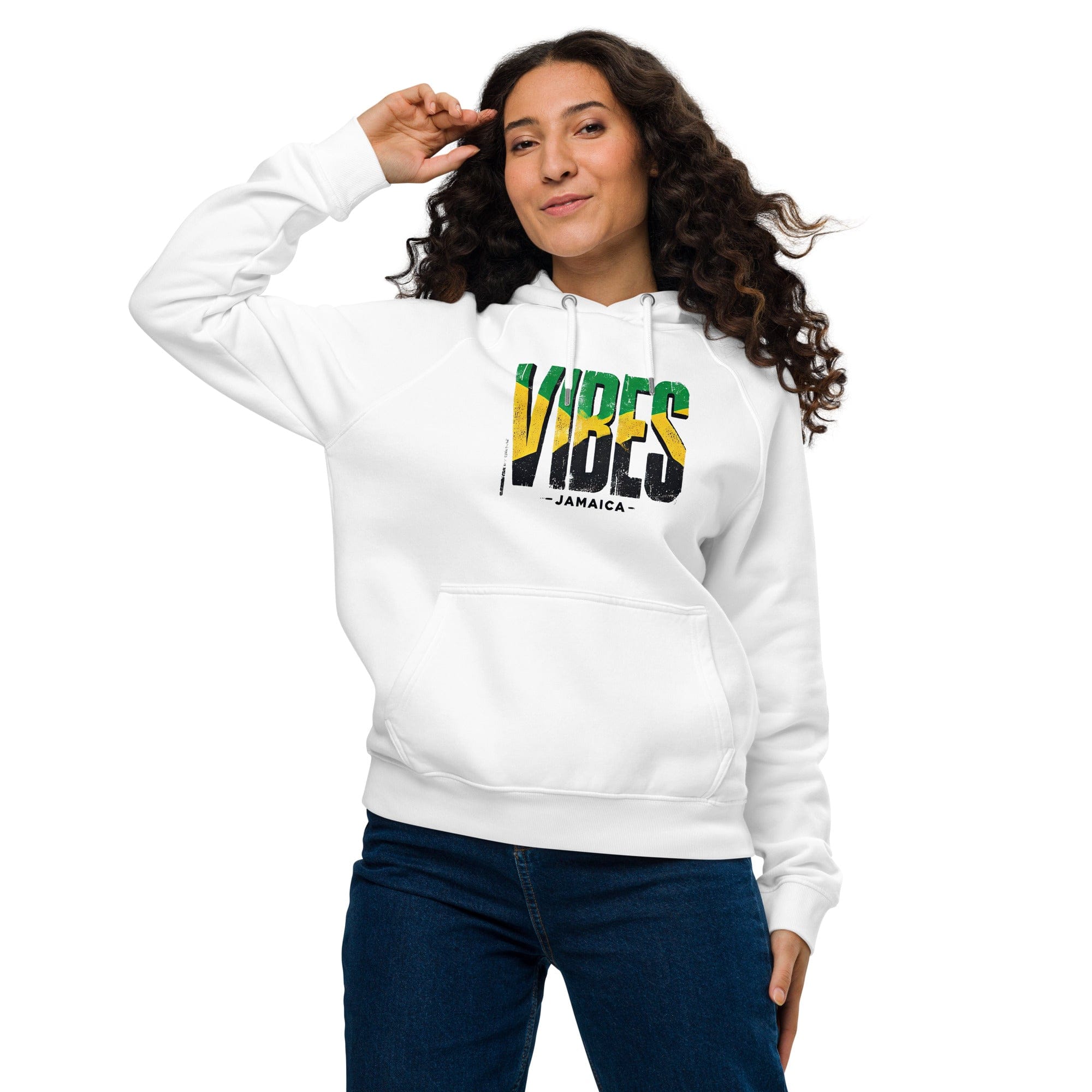 Stylish3Tees.com Vibes Jamaica Unisex eco raglan hoodie